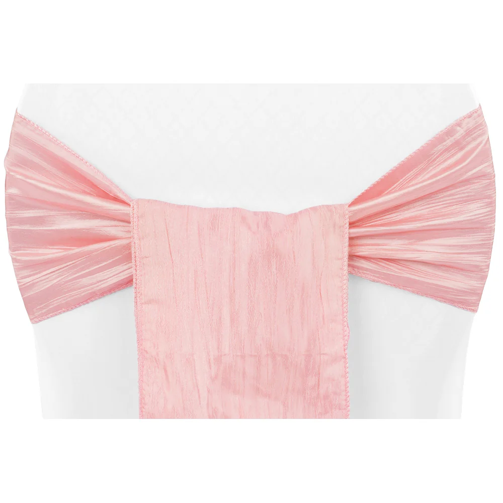 Accordion Crinkle Taffeta Chair Sash 7"x108" - Dusty Rose/Mauve