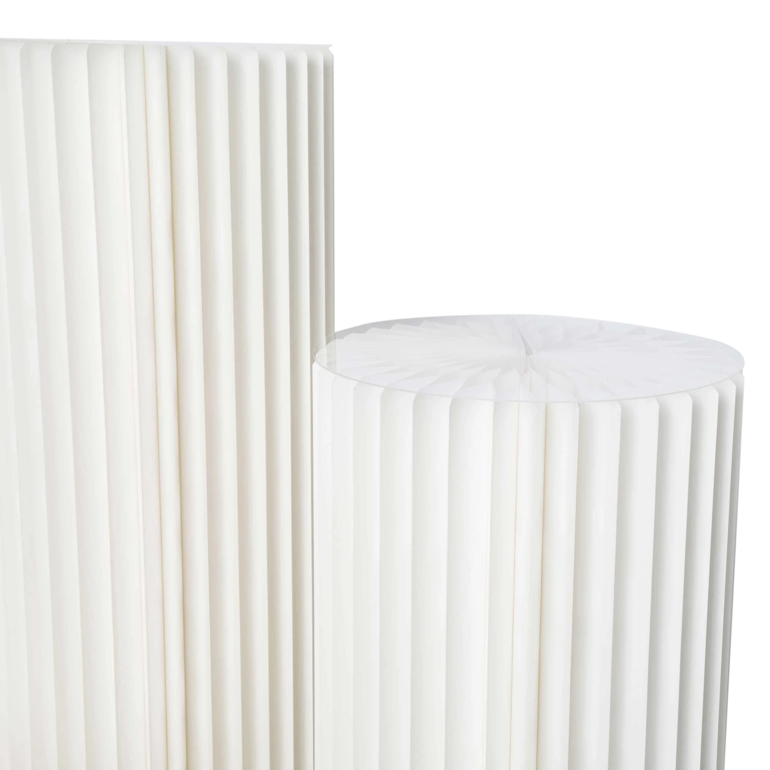 Accordion Foldable Paper Pedestal Display Stand with Top Plate 4 pcs/set - White - Image 4
