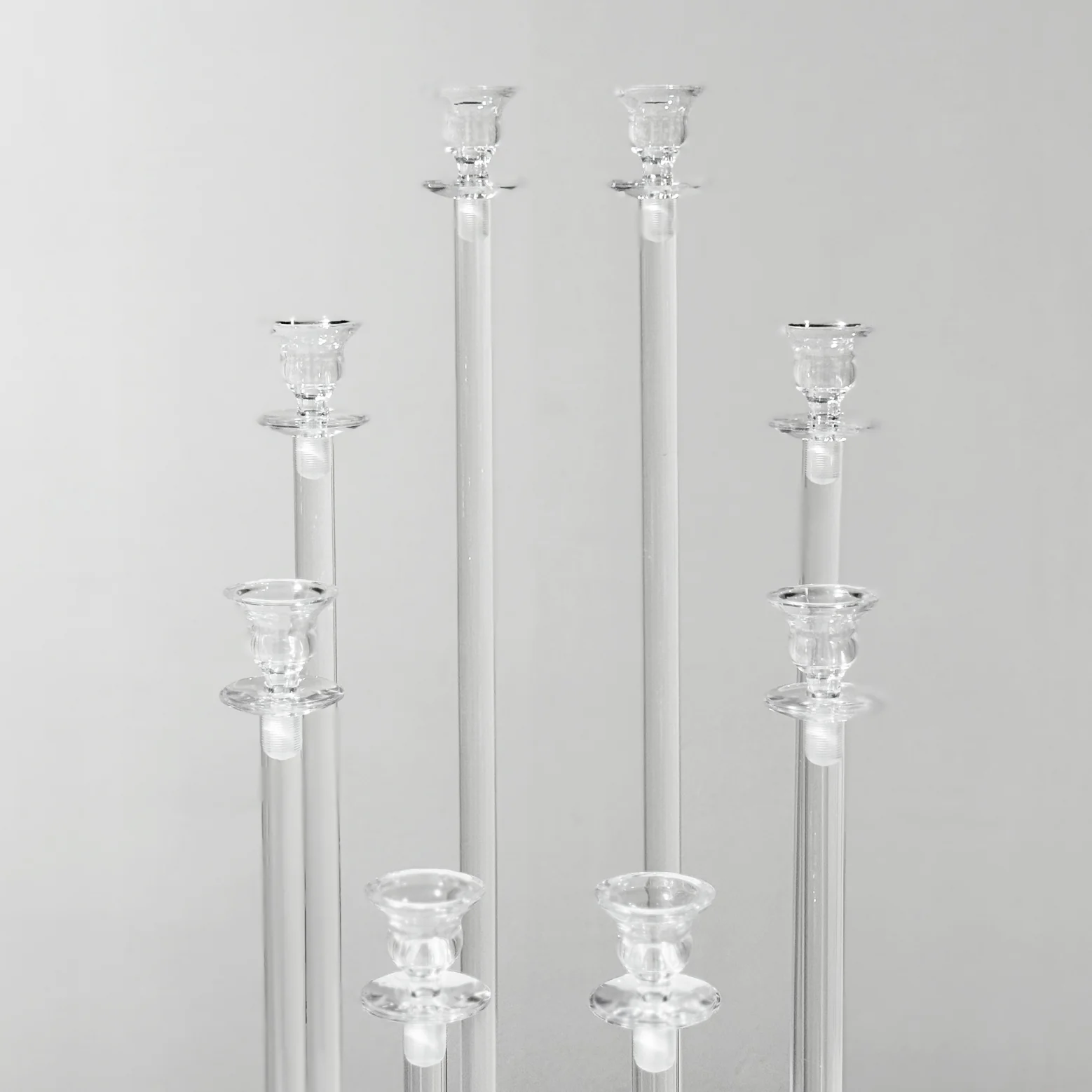 8 Arms Acrylic Candelabra Centerpiece - Clear - Image 2