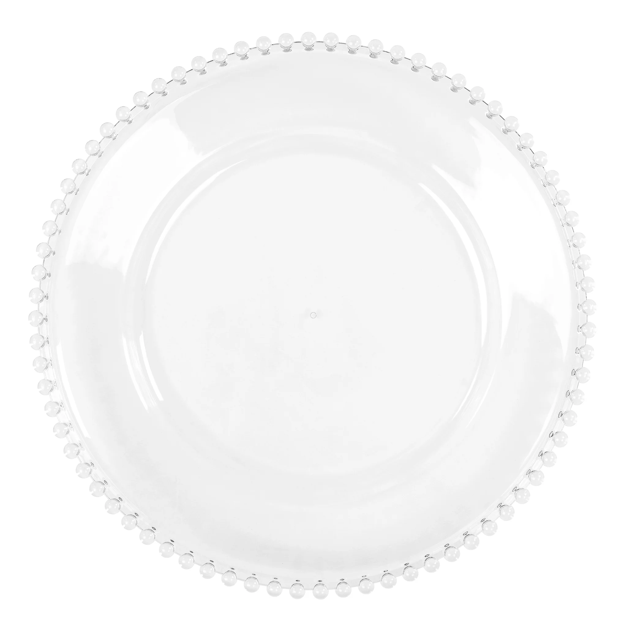 Acrylic Beaded 13" Round Charger Plate - Clear
