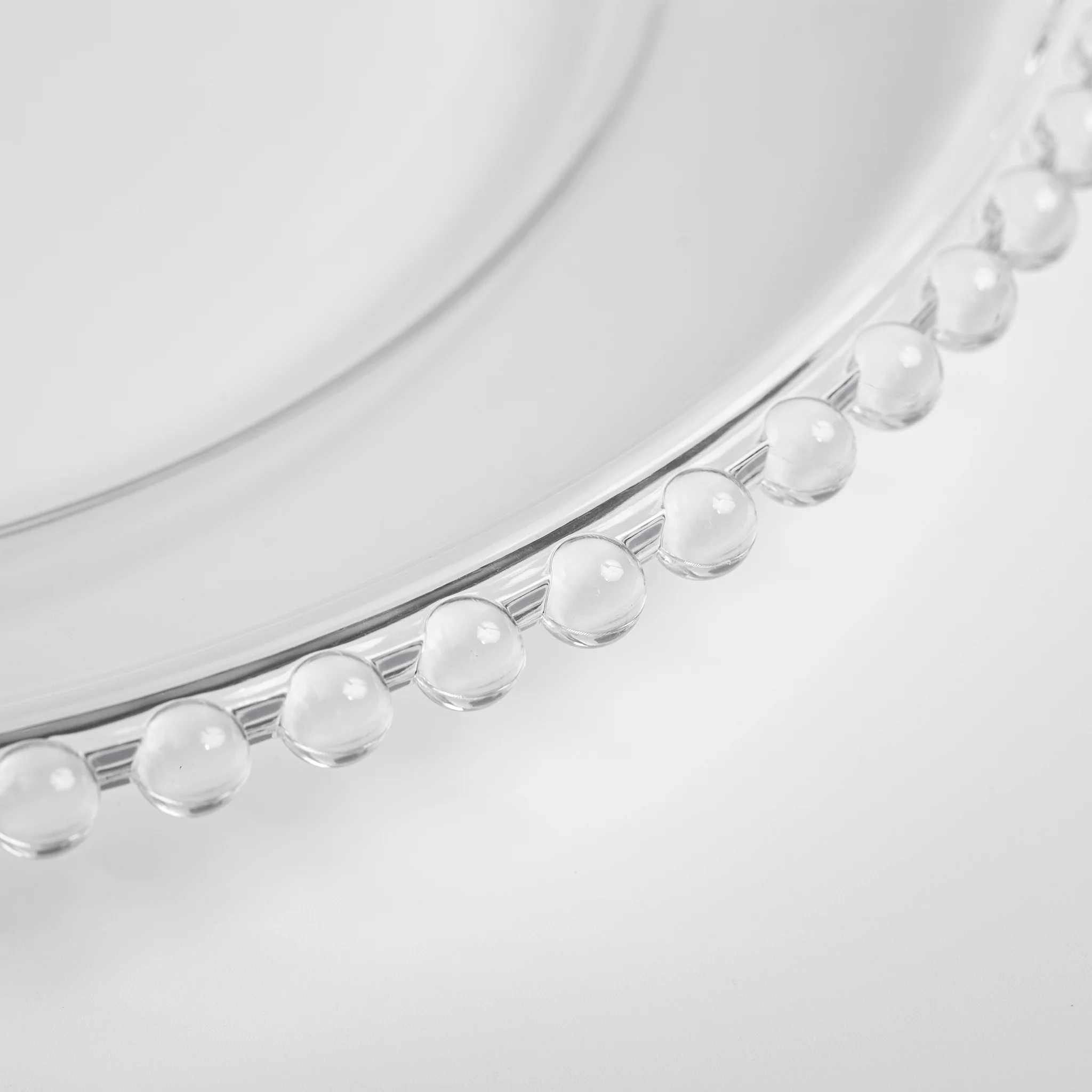 Acrylic Beaded 13" Round Charger Plate - Clear - Image 6