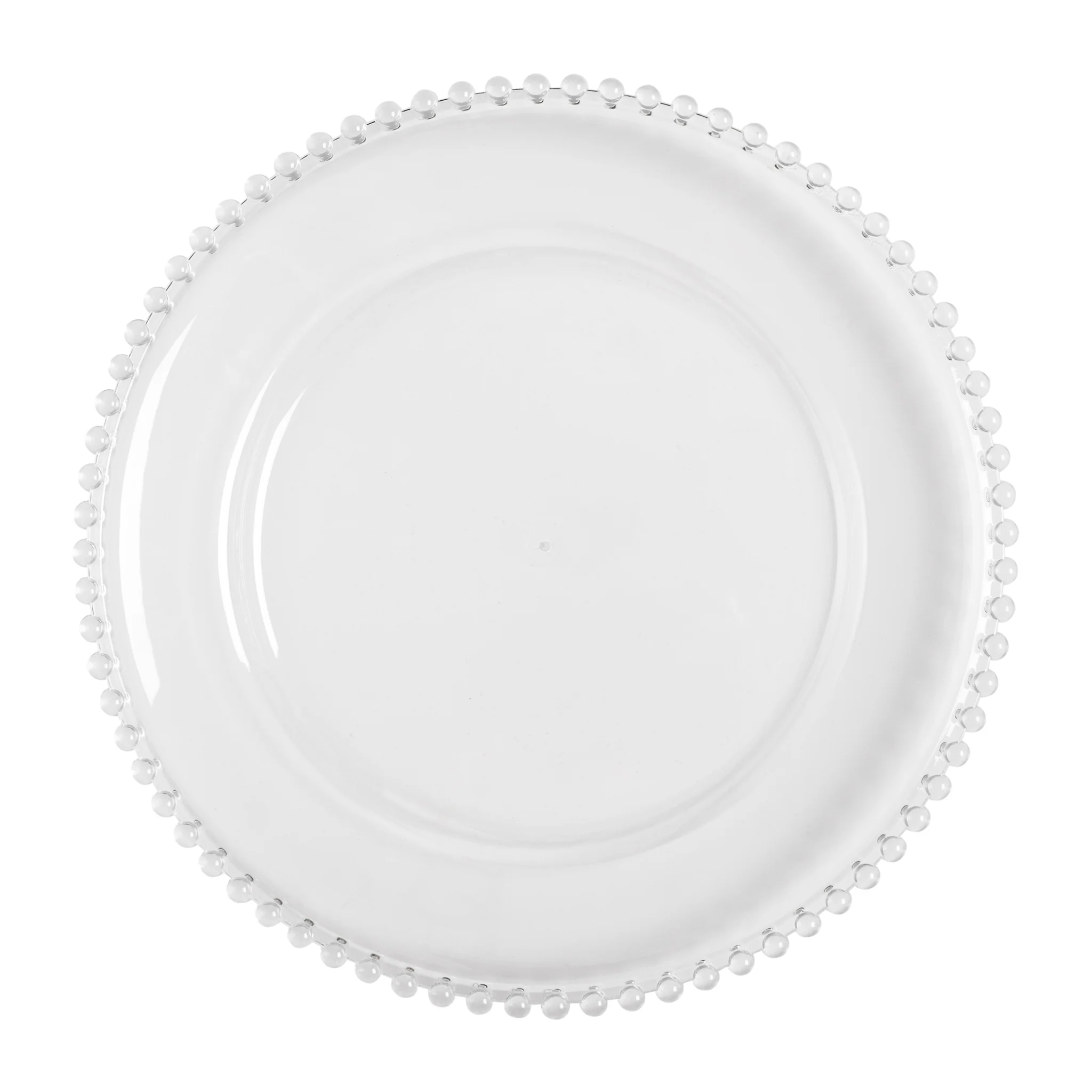 Acrylic Beaded 13" Round Charger Plate - Clear - Image 7