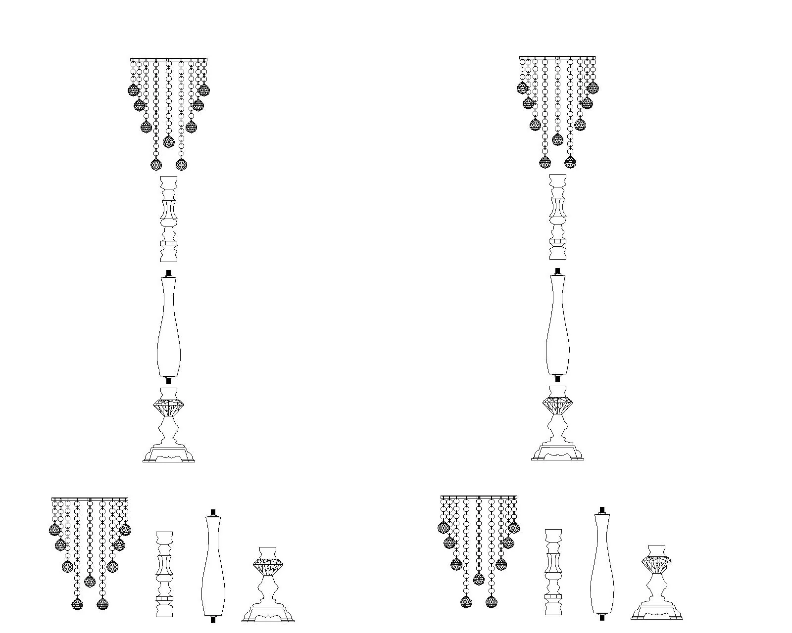 Acrylic Crystal Drop Centerpiece - Silver - Image 3