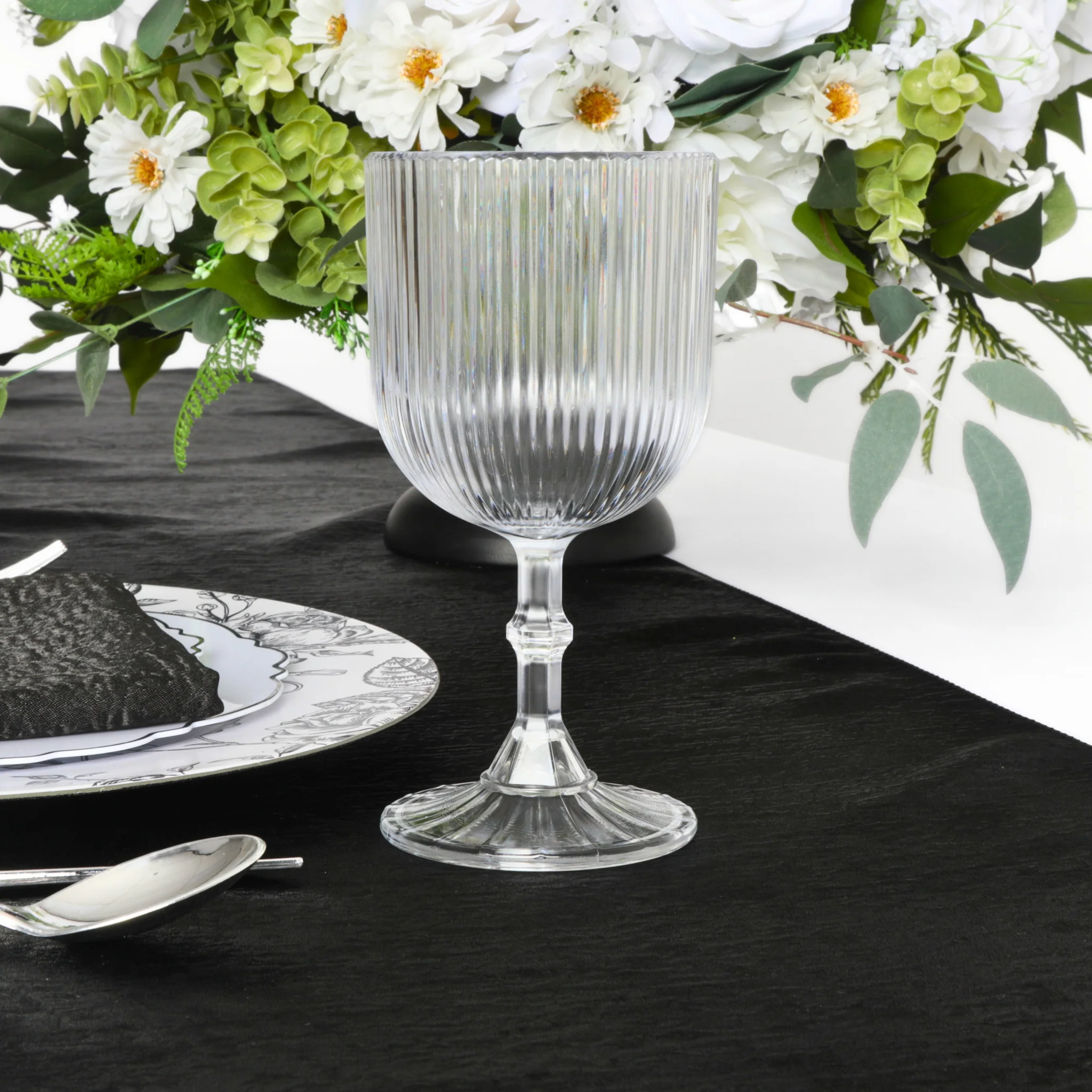 Clear Acrylic 11oz Wine Goblets Ripple Design (6 pcs/pk) - Image 2