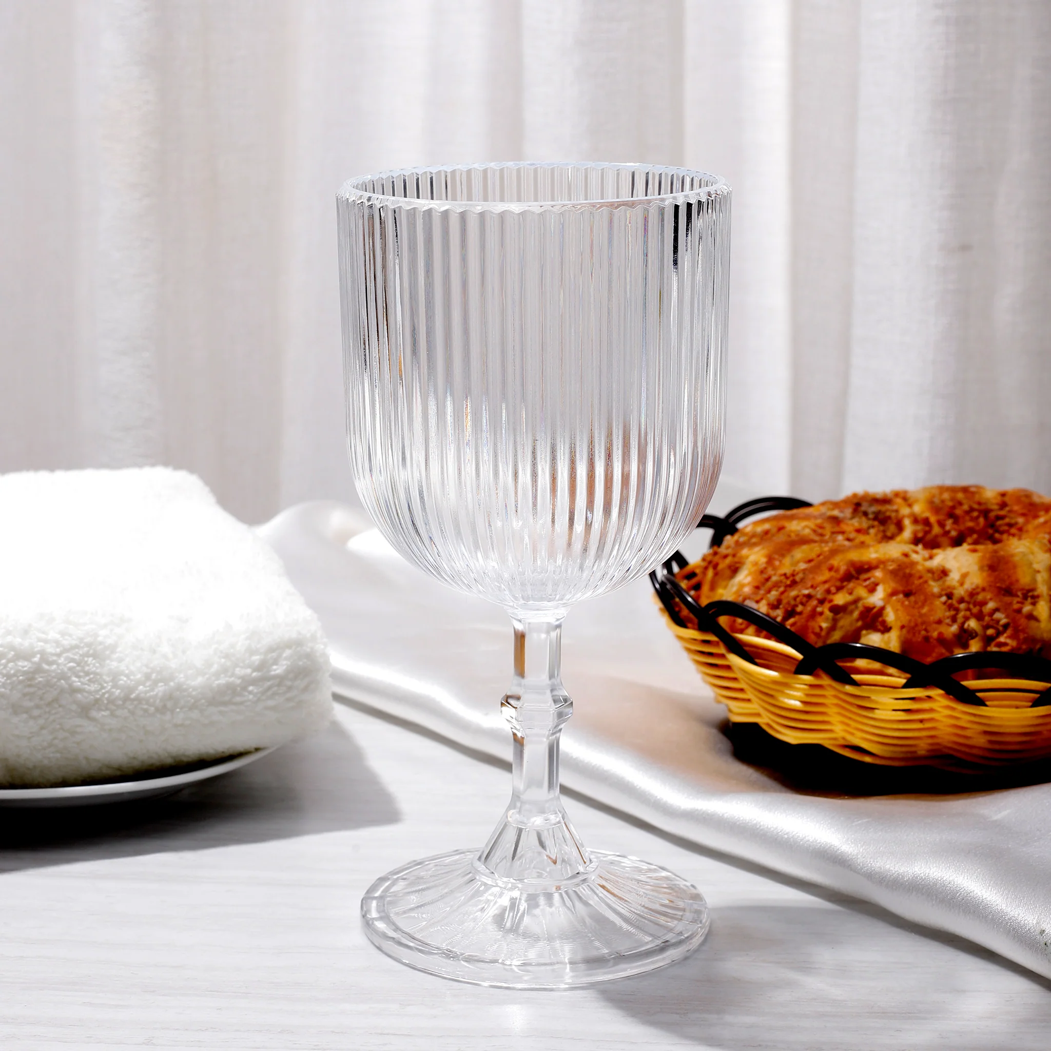 Clear Acrylic 11oz Wine Goblets Ripple Design (6 pcs/pk) - Image 3