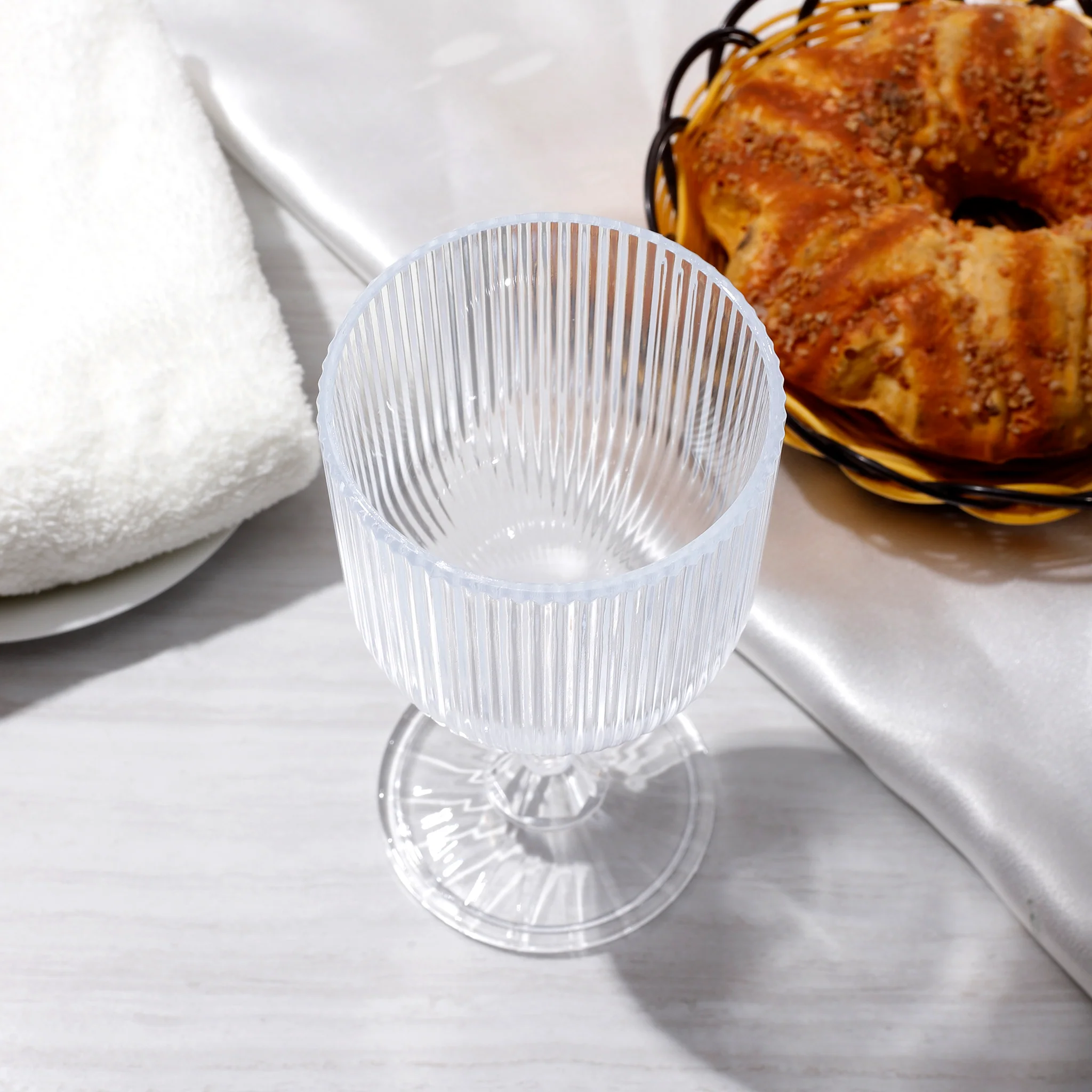 Clear Acrylic 11oz Wine Goblets Ripple Design (6 pcs/pk) - Image 5