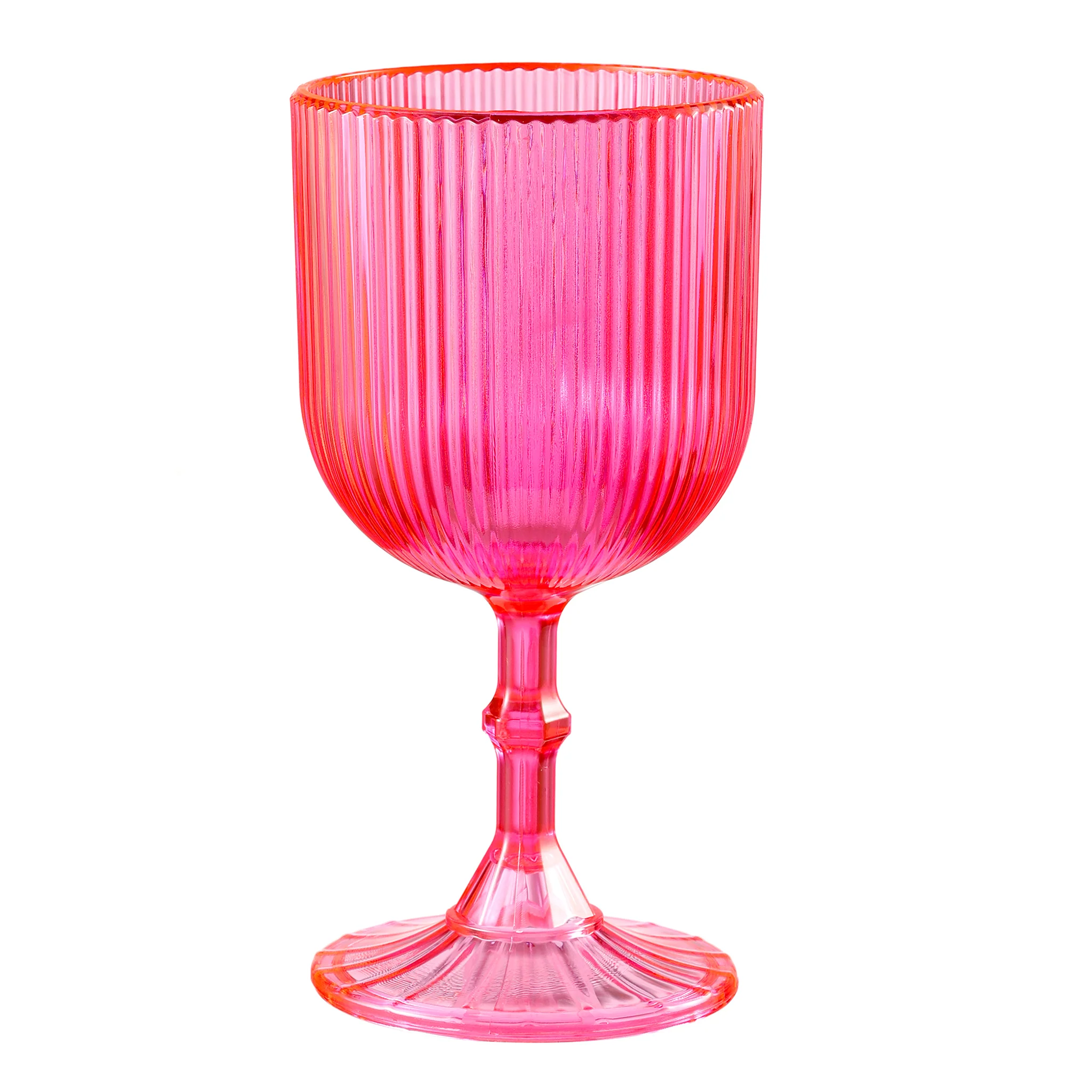 Pink Acrylic 11oz Wine Goblets Ripple Design (6 pcs/pk) - Image 8