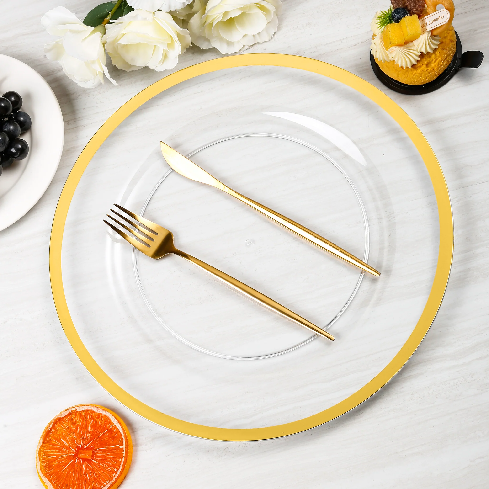 Alpine Acrylic Charger Plate - Gold trim - Image 3
