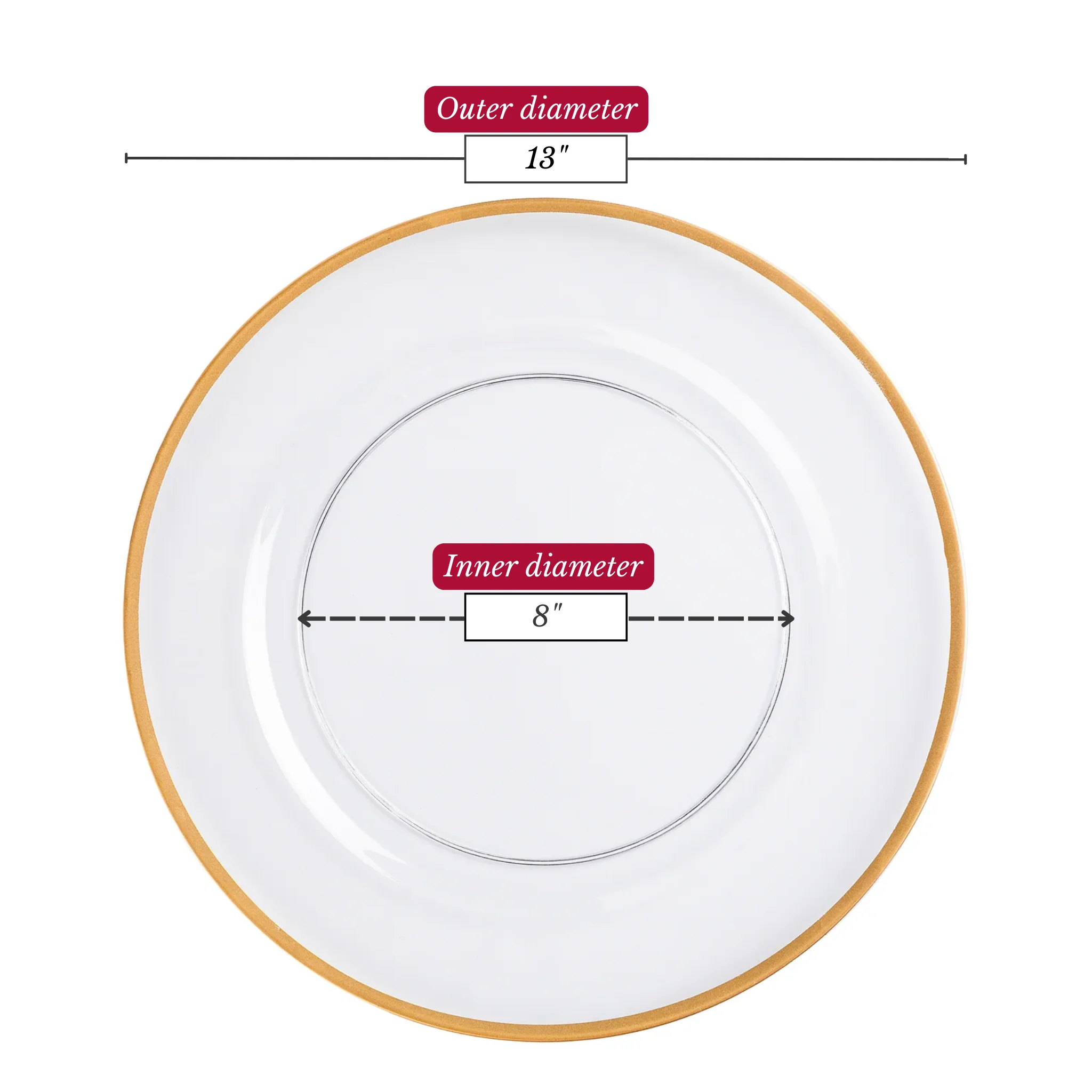 Alpine Acrylic Charger Plate - Gold trim - Image 6