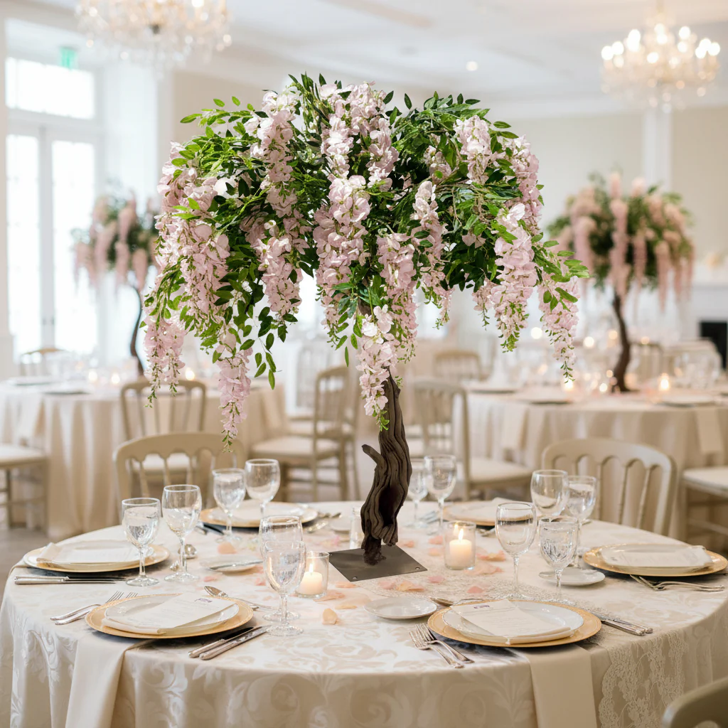 4ft Artificial Wisteria Tree - Pink - Image 5
