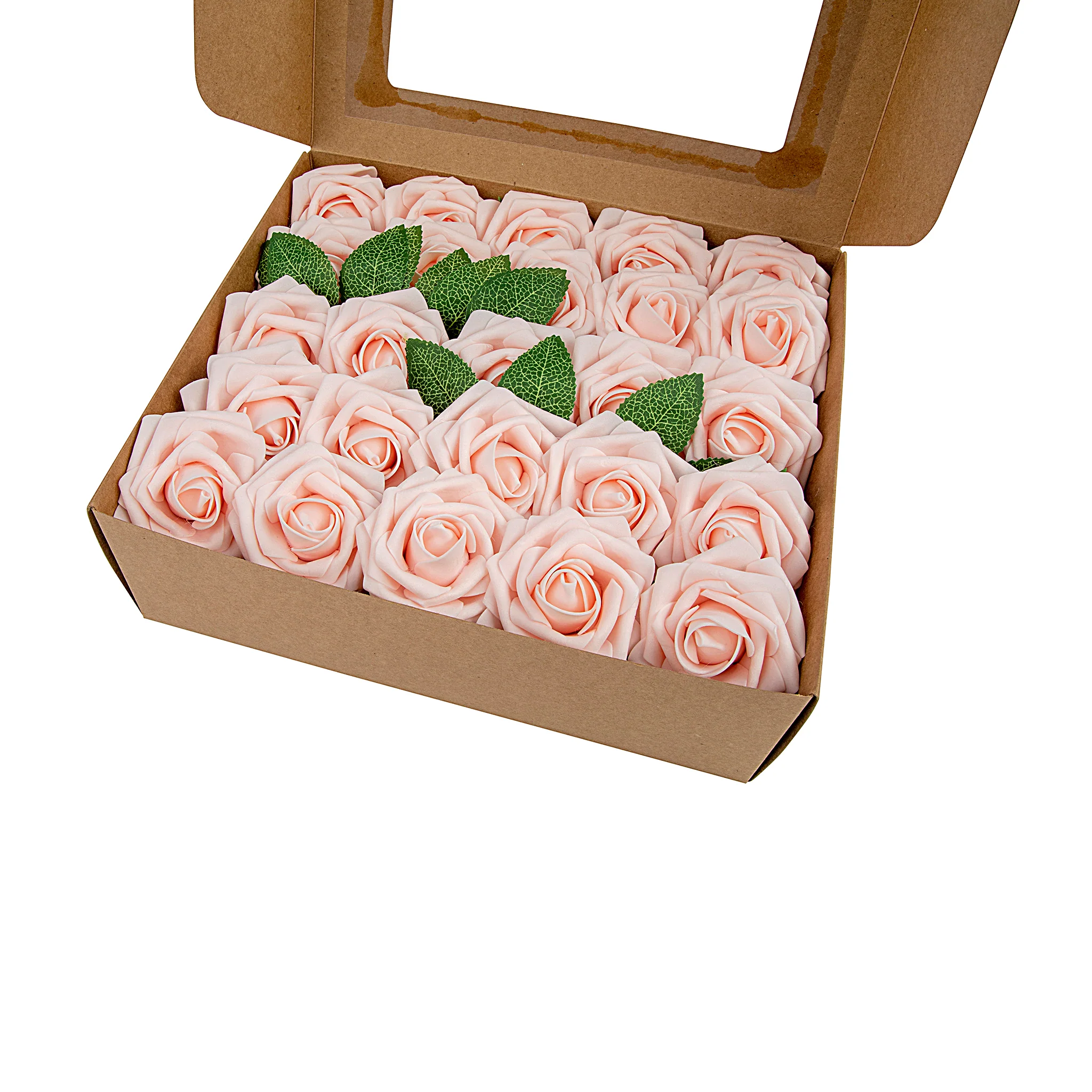 Artificial DIY Foam Rose Stems (50 pcs) - Blush/Rose Gold