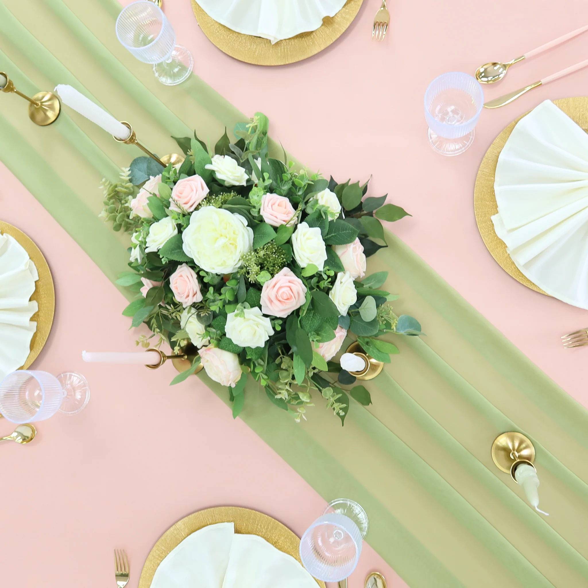 Artificial DIY Foam Rose Stems (50 pcs) - Blush/Rose Gold - Image 7