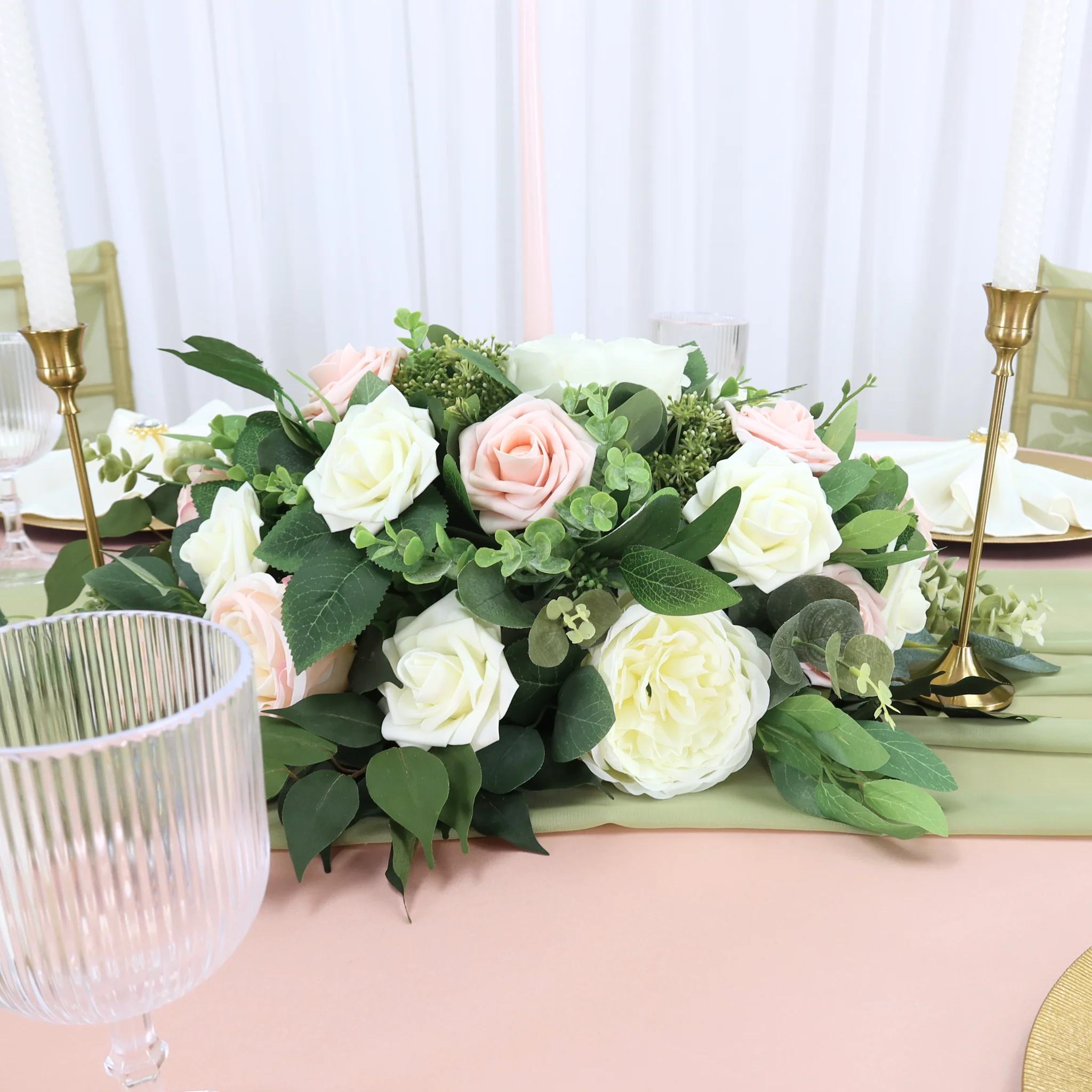 Artificial DIY Foam Rose Stems (50 pcs) - Blush/Rose Gold - Image 8