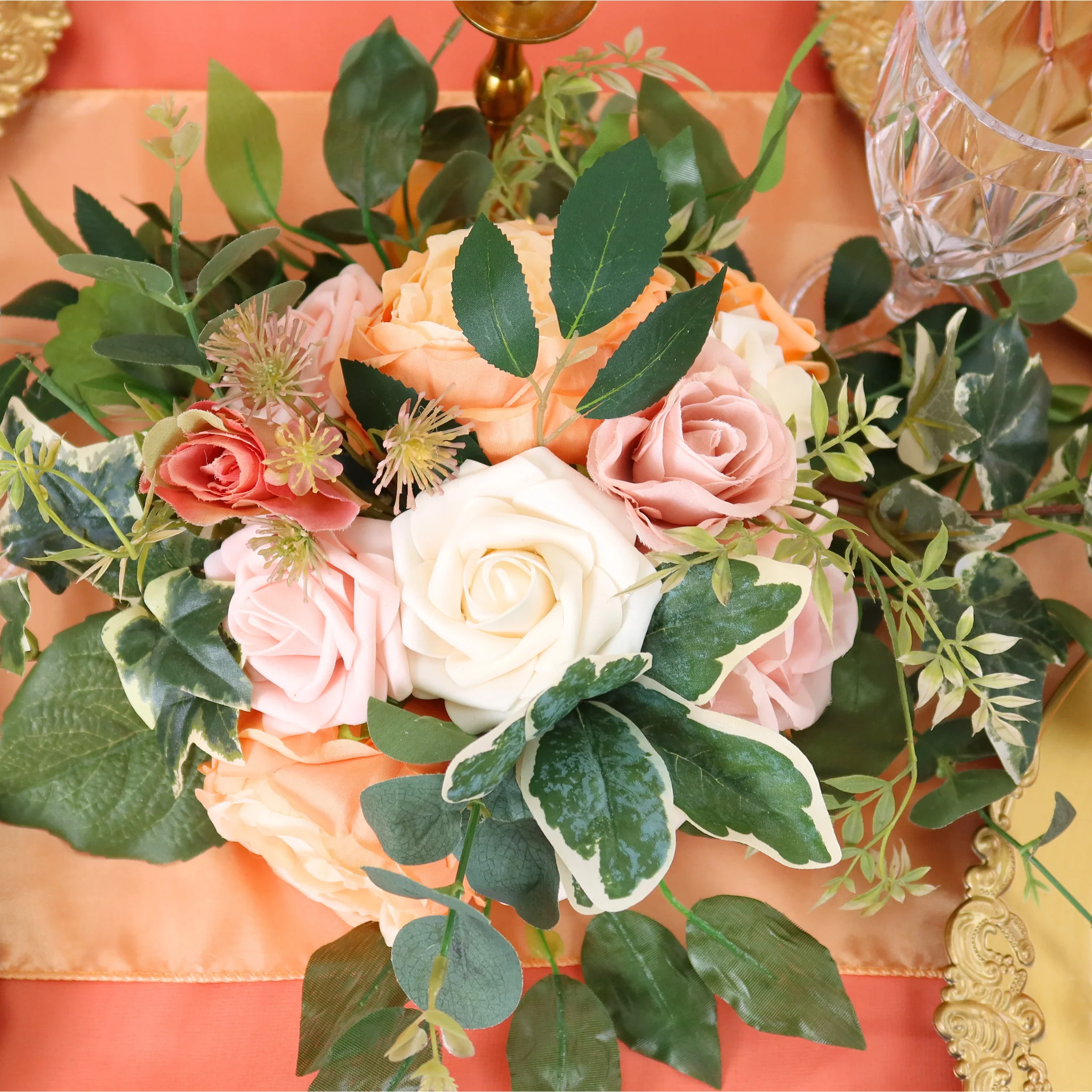 Artificial DIY Foam Rose Stems (50 pcs) - Cream - Image 3
