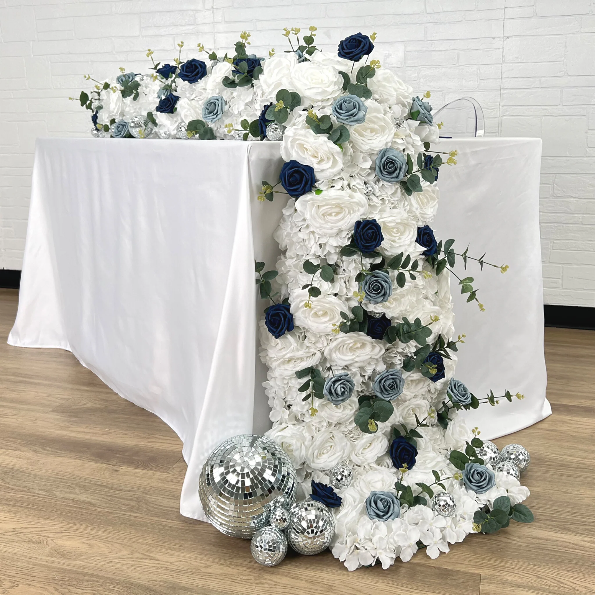 Artificial DIY Foam Rose Stems (50 pcs) - Dusty Blue - Image 3