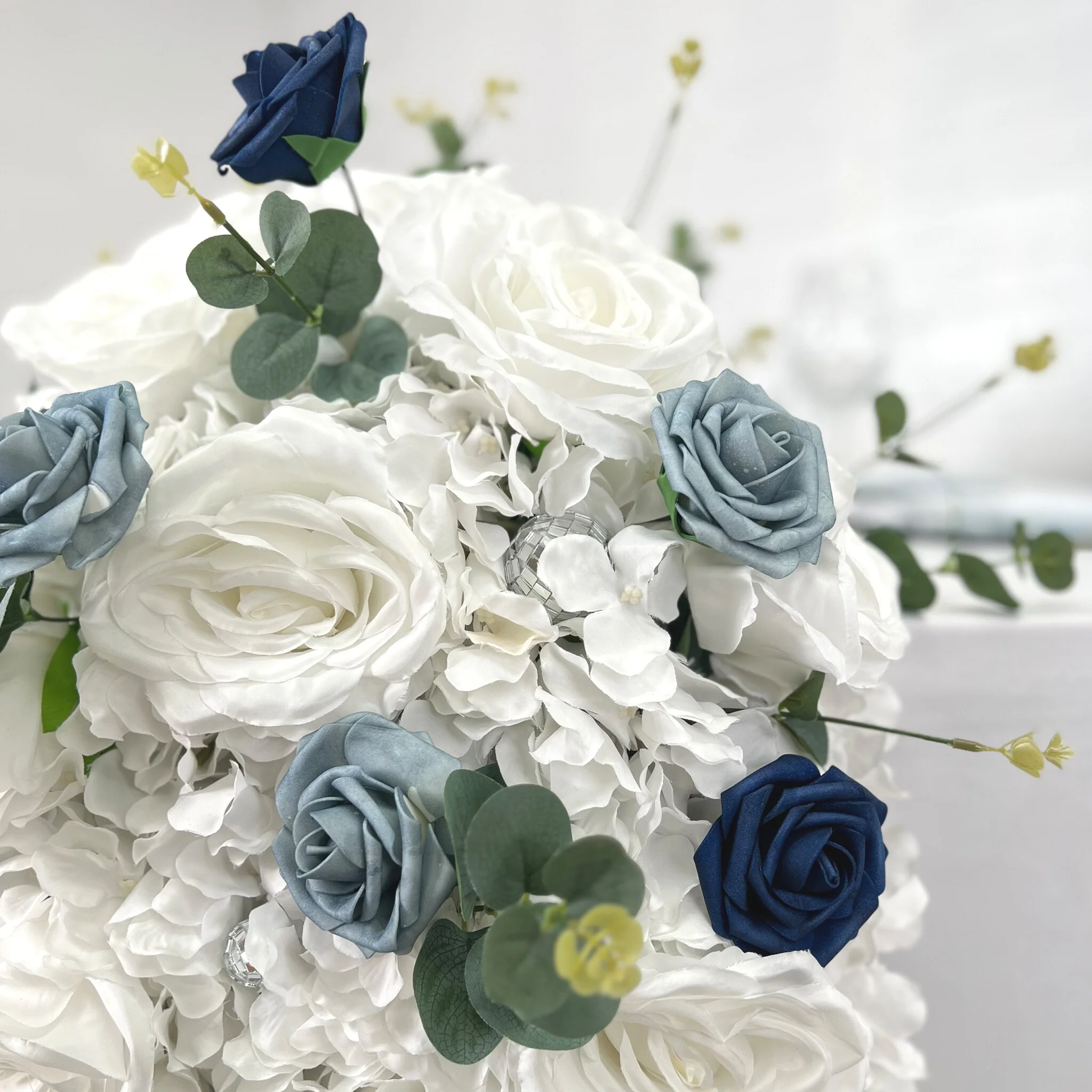 Artificial DIY Foam Rose Stems (50 pcs) - Dusty Blue - Image 5