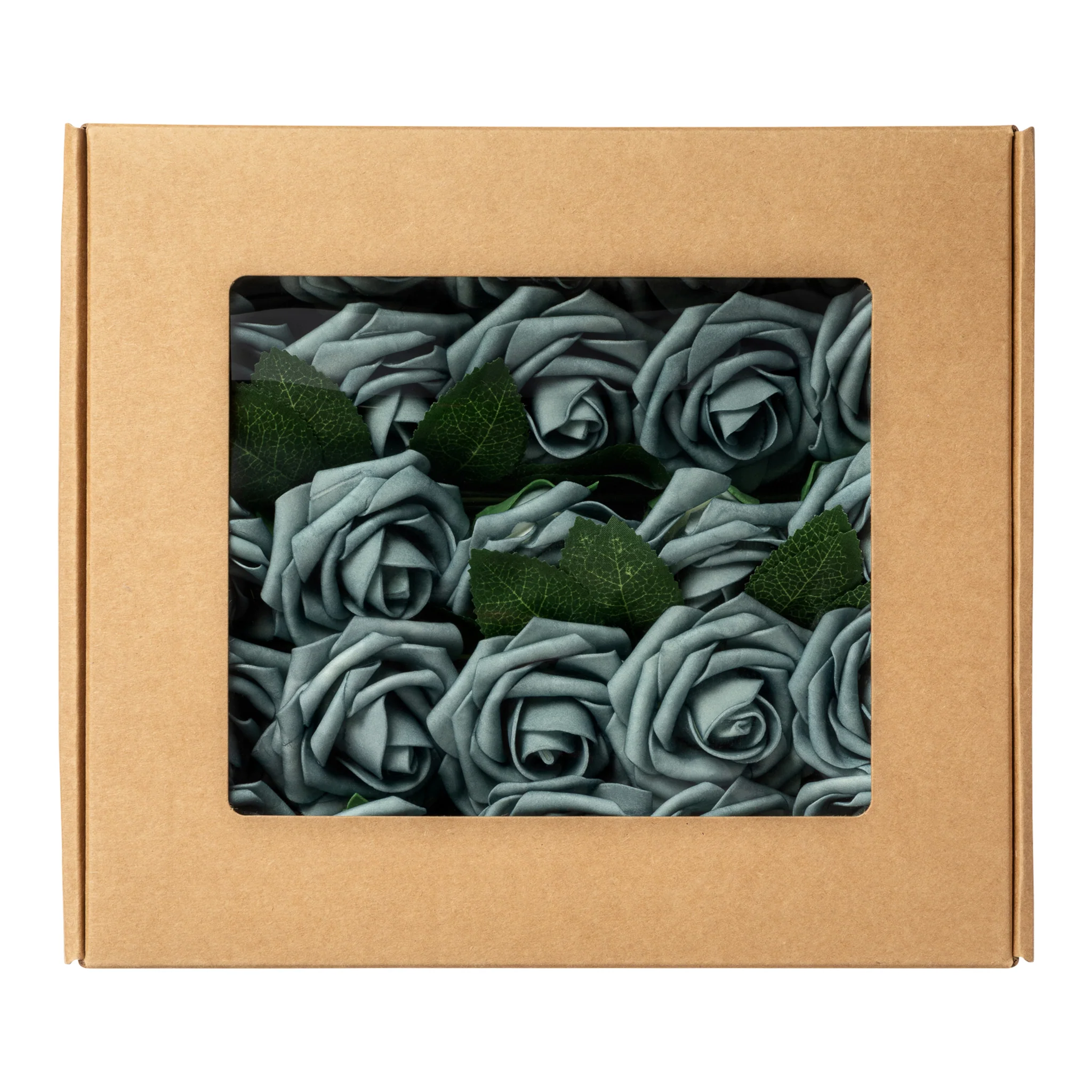 Artificial DIY Foam Rose Stems (50 pcs) - Dusty Blue - Image 6