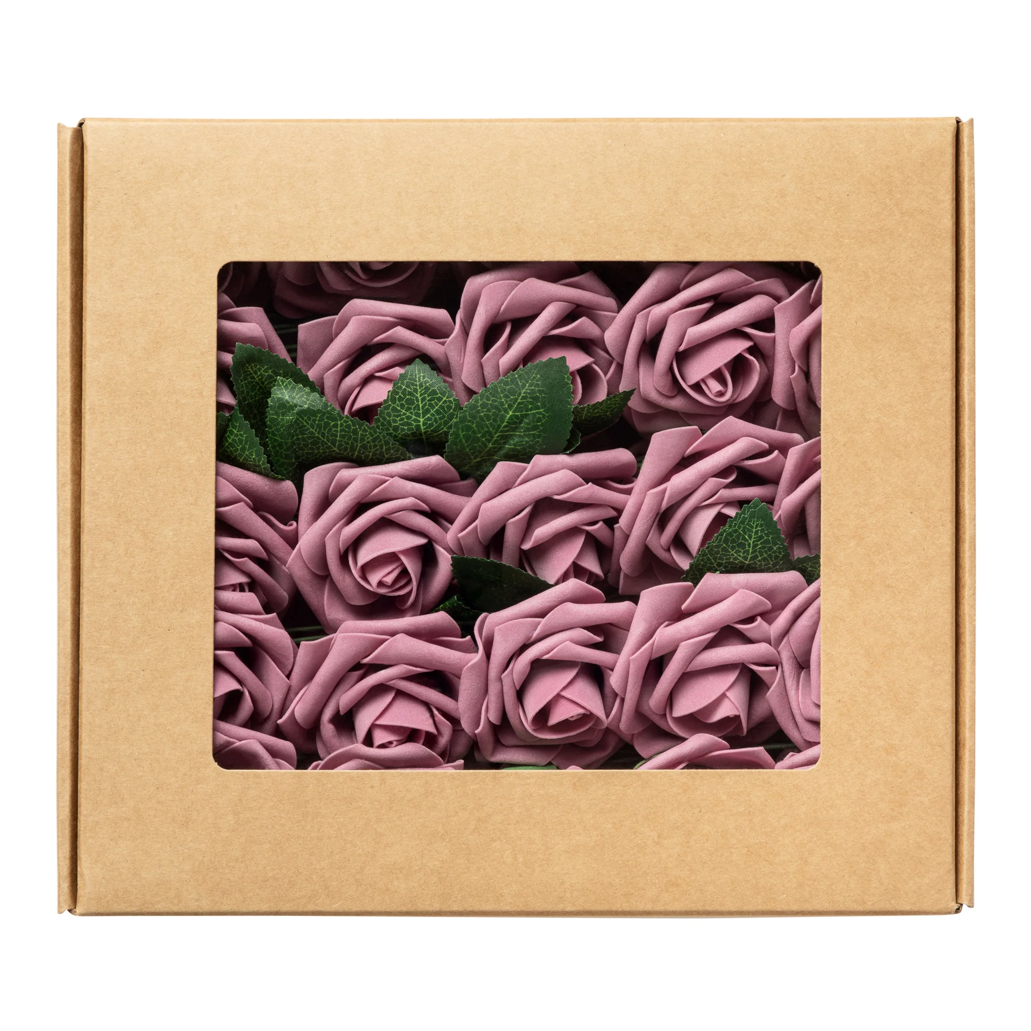 Artificial DIY Foam Rose Stems (50 pcs) - Mauve/Dusty Rose - Image 9