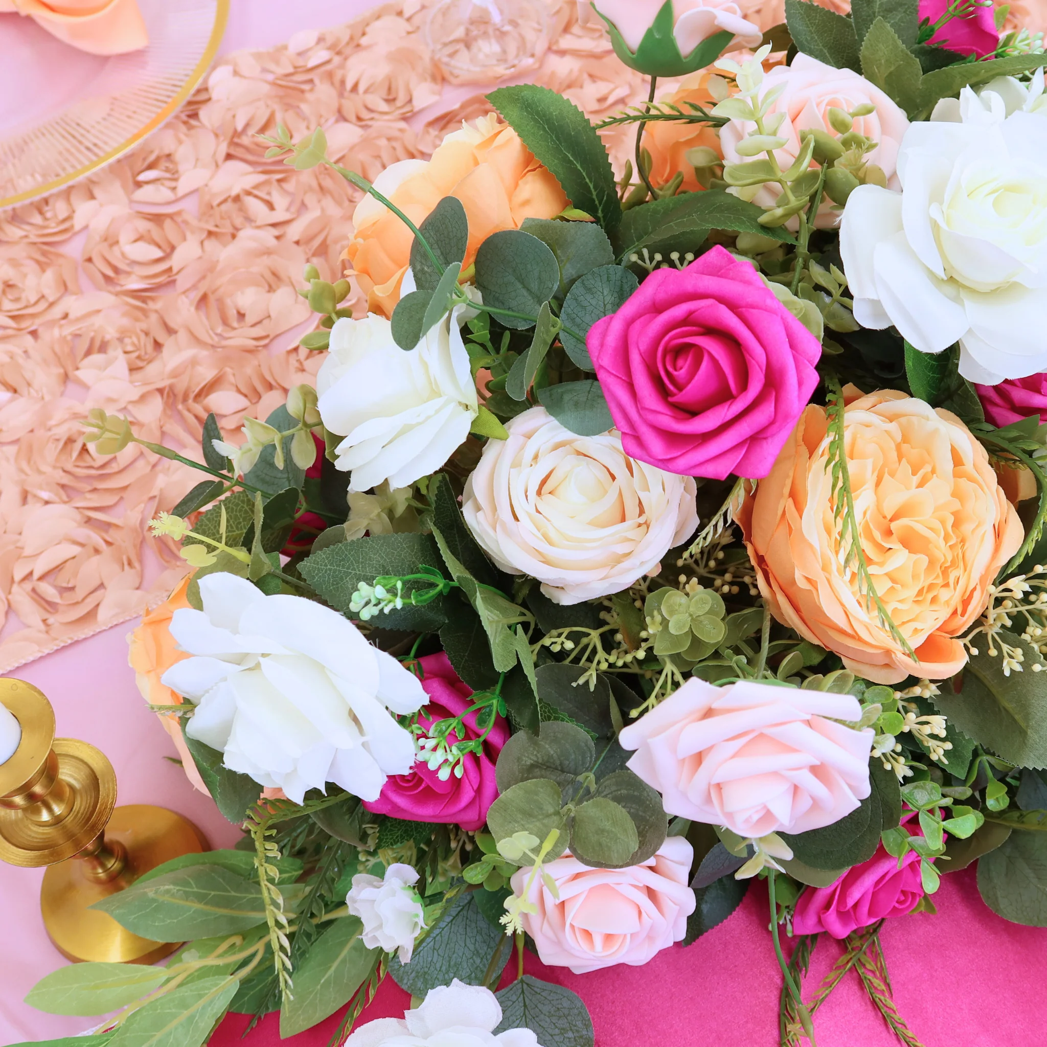 Artificial DIY Foam Rose Stems (50 pcs) - Fuchsia - Image 5