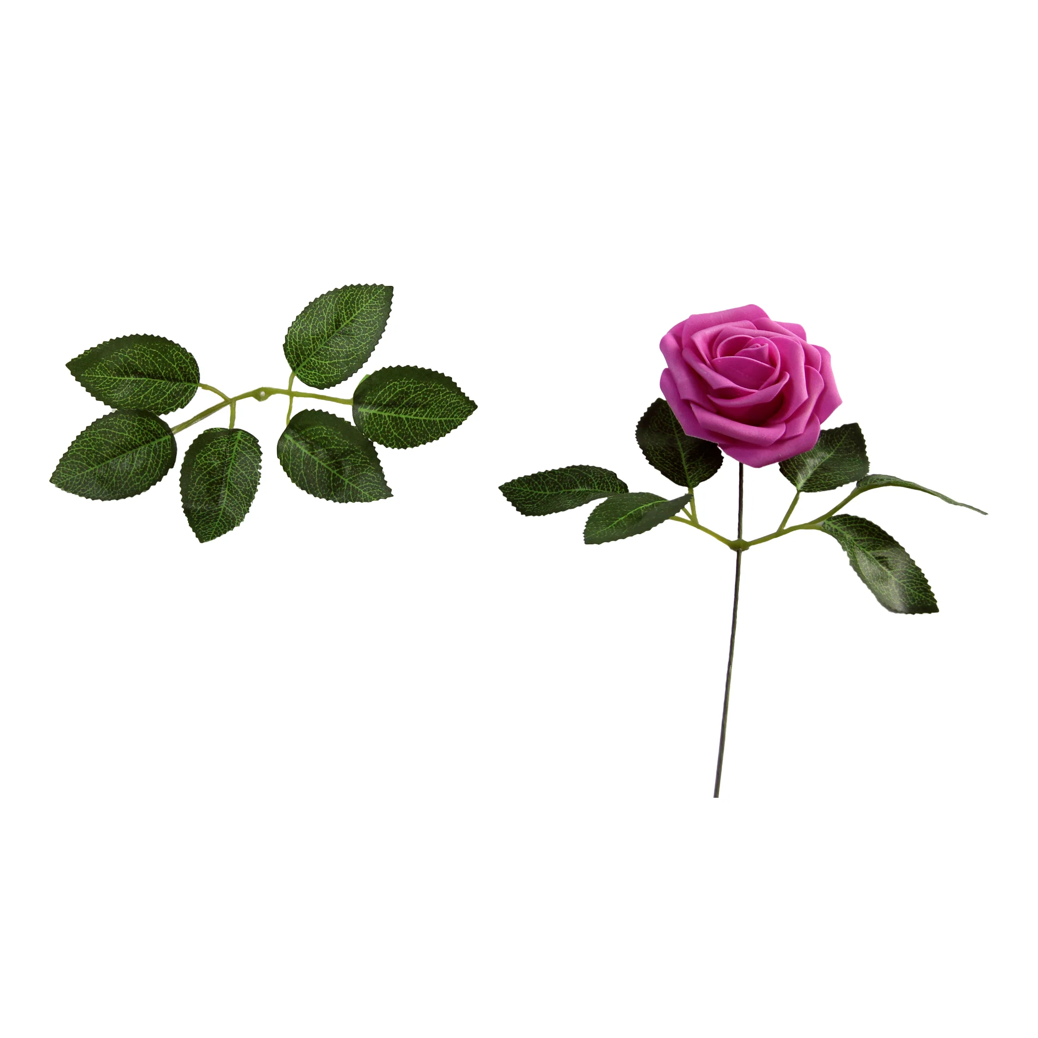 Artificial DIY Foam Rose Stems (50 pcs) - Fuchsia - Image 6