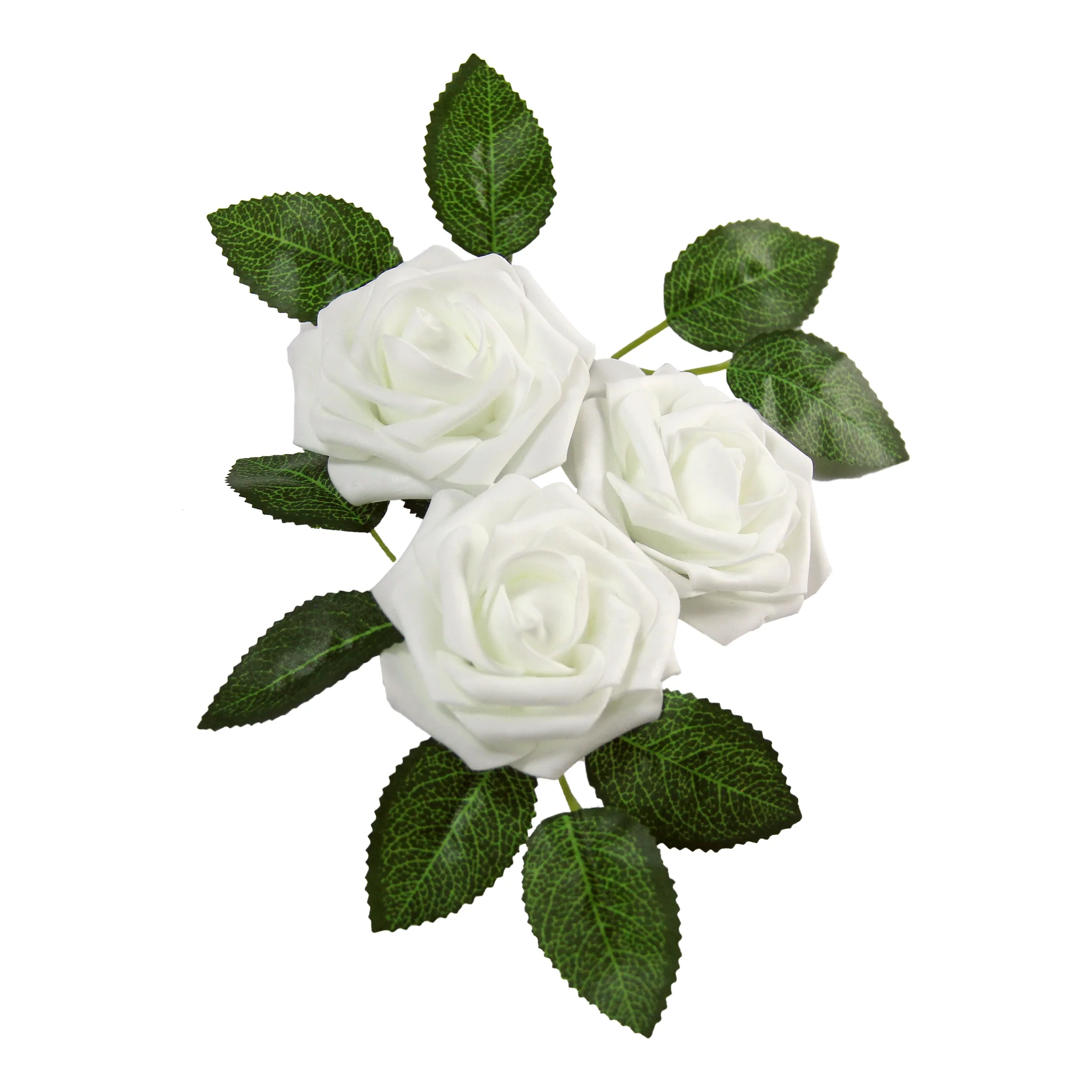 Artificial DIY Foam Rose Stems (50 pcs) - White - Image 2