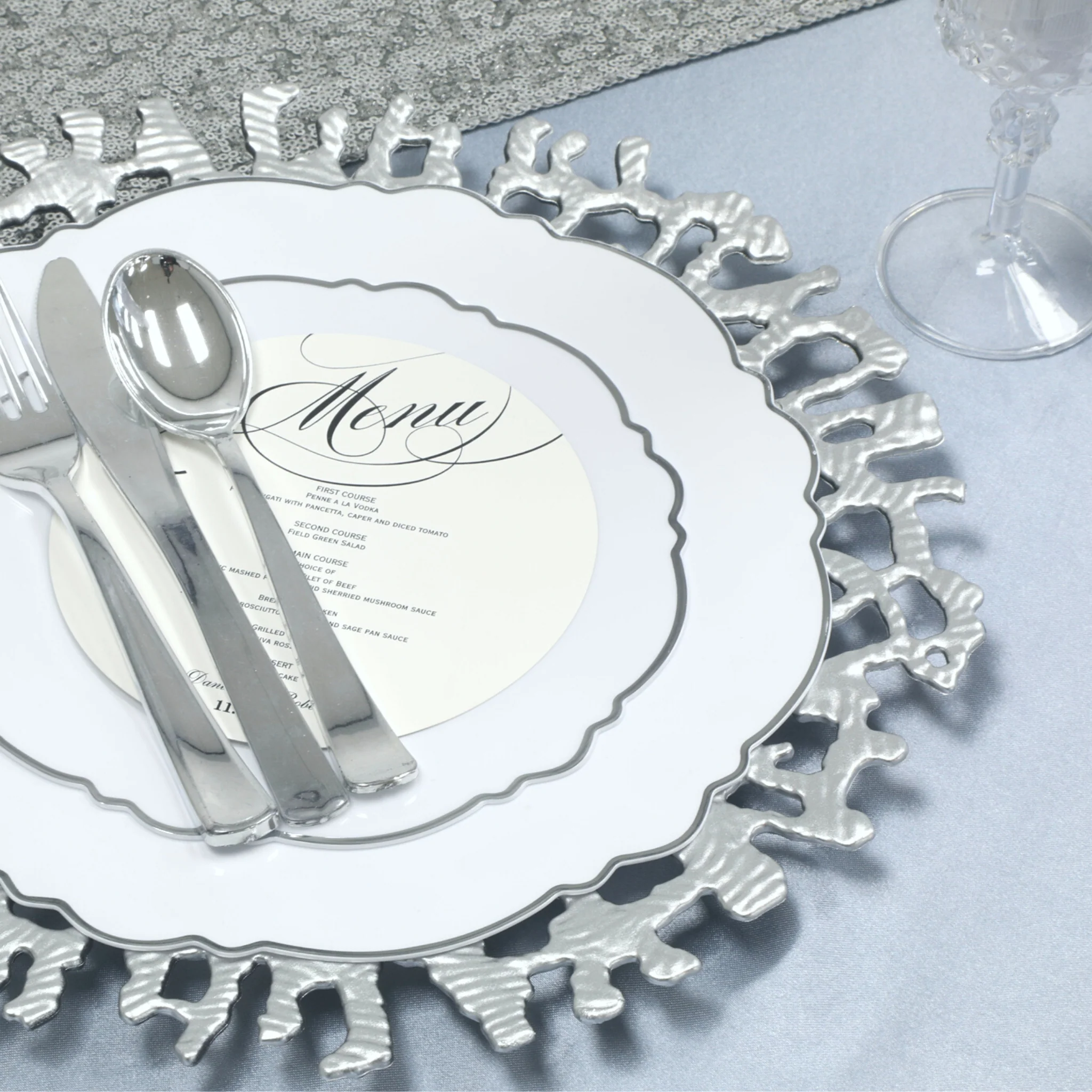 Branch Molten Acrylic Charger Plate - Silver - Image 3