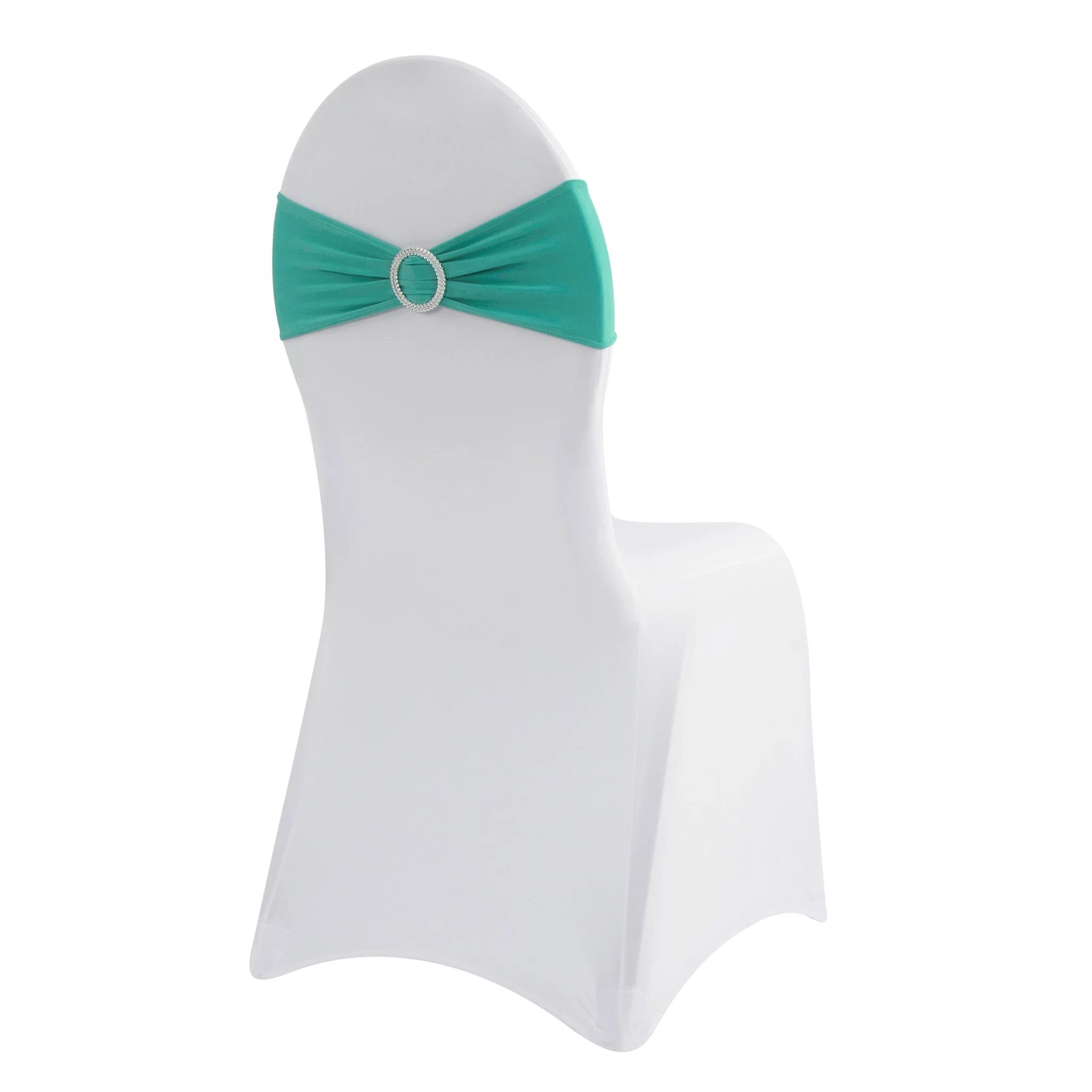 Buckle Spandex Stretch Chair Band - Turquoise - Image 4