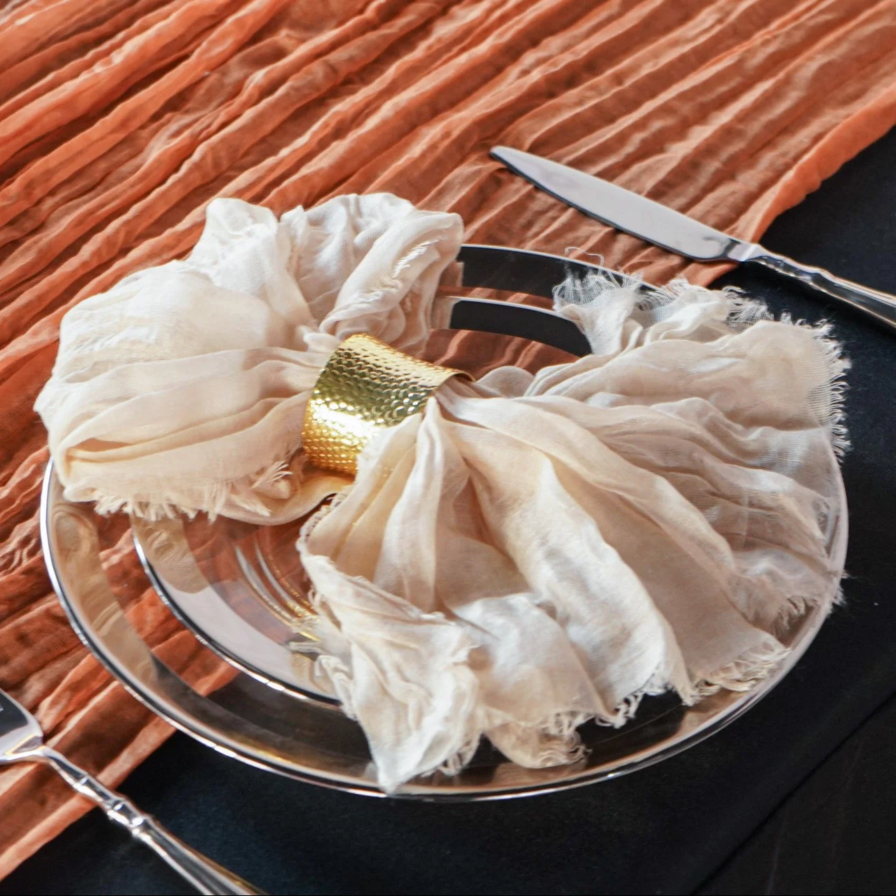 Cheesecloth Gauze Linen Napkin 20"x20" (5pc/pk) - Champagne