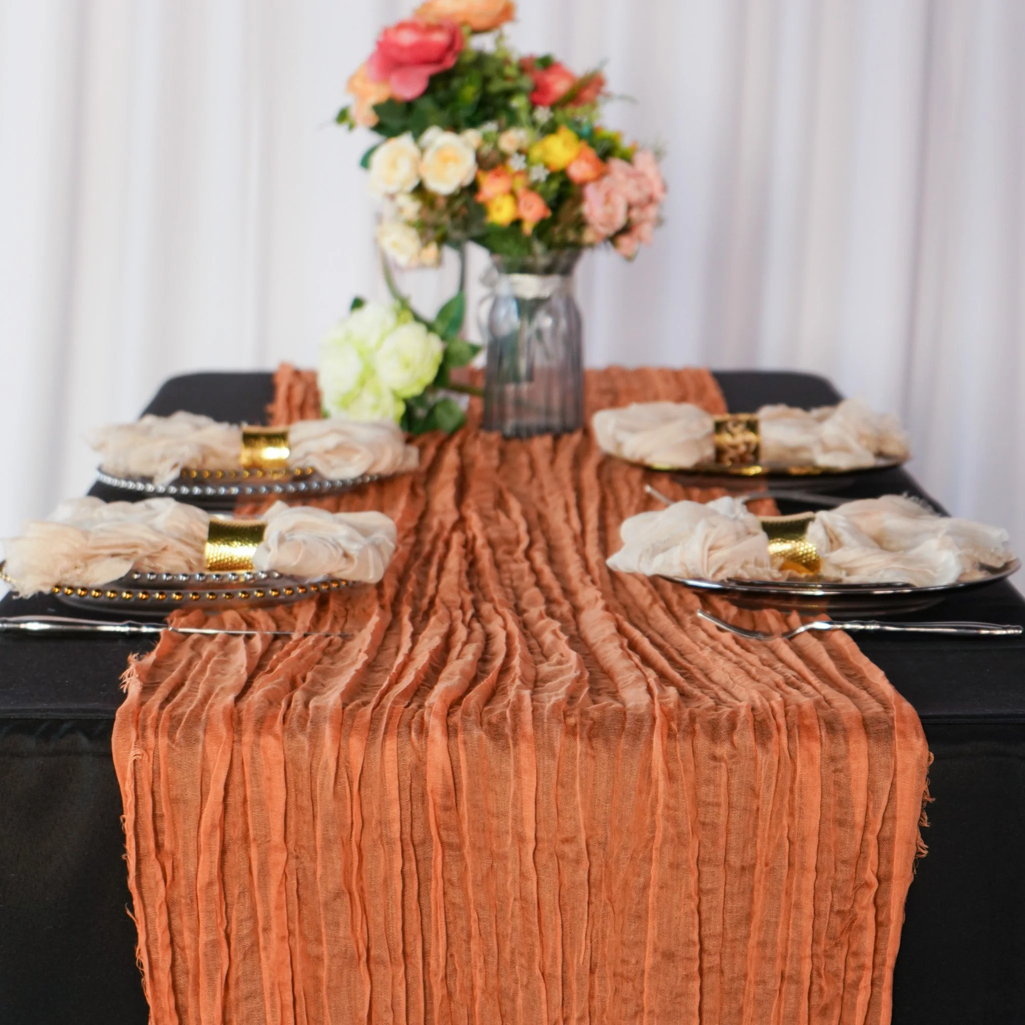 Cheesecloth Gauze Linen Napkin 20"x20" (5pc/pk) - Champagne - Image 3