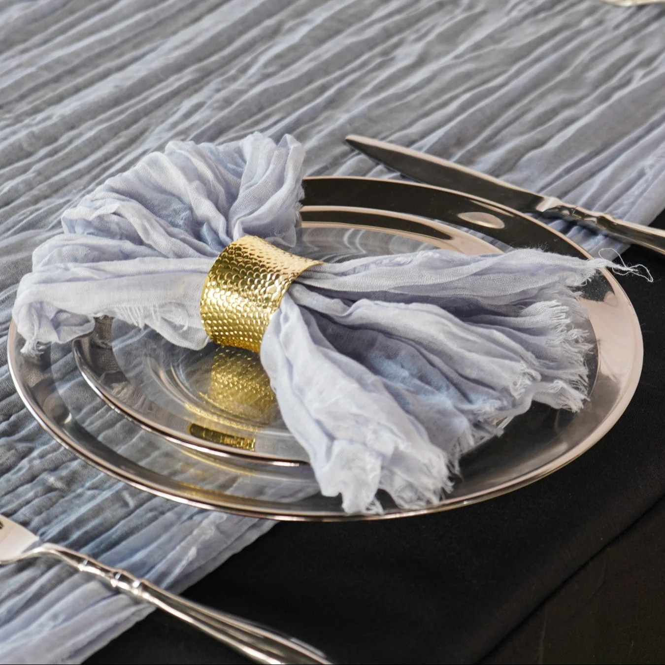 Cheesecloth Gauze Linen Napkin 20"x20" (5pc/pk) - Dusty Blue