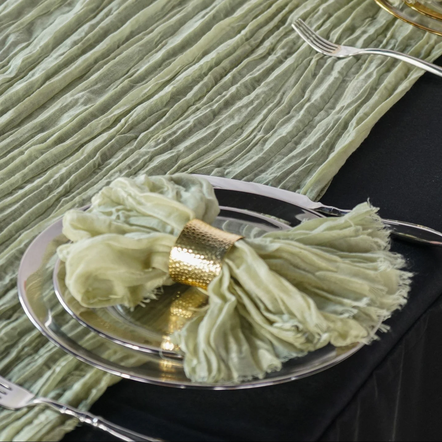 Cheesecloth Gauze Linen Napkin 20"x20" (5pc/pk) - Sage Green