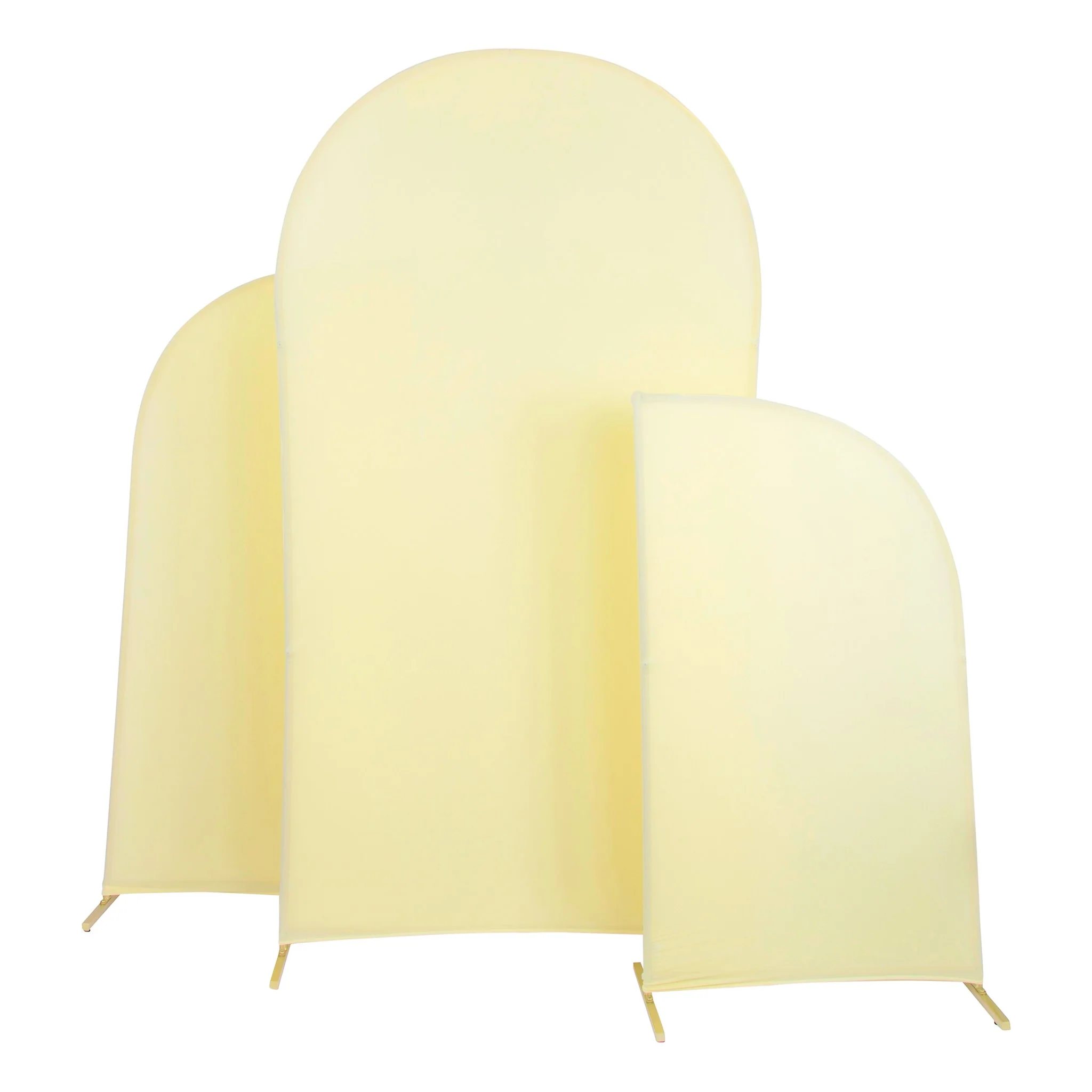Spandex Arch Covers for Chiara Frame Backdrop 3pc/set - Pastel Yellow - Image 2