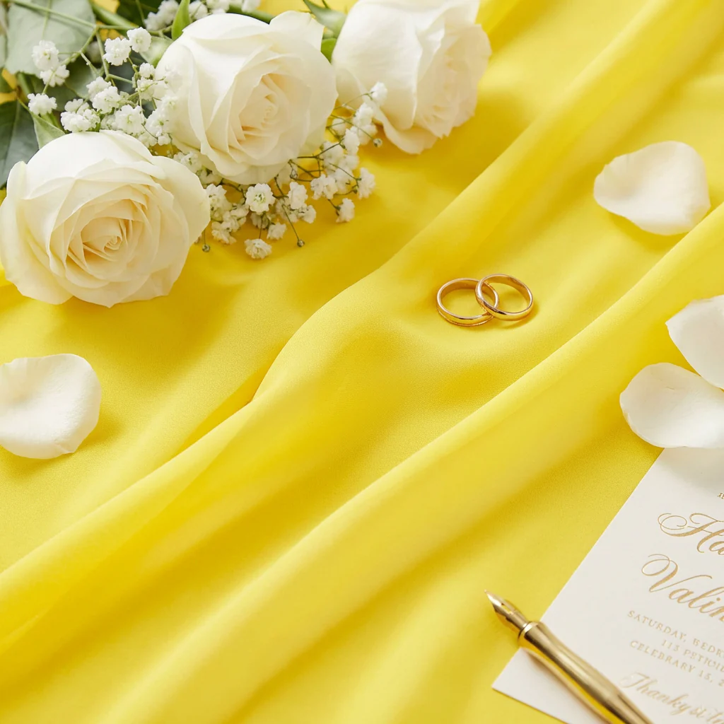 Chiffon Wedding Table Runner 10FT x 27" - Canary Yellow - Image 10