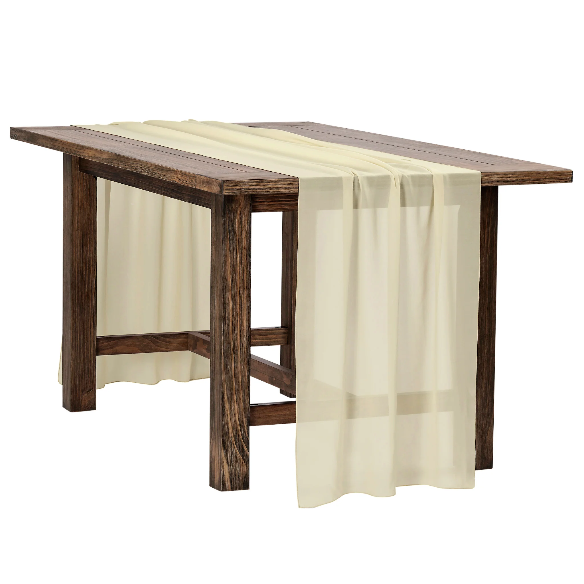 Chiffon Wedding Table Runner 10FT x 27" - Champagne - Image 2