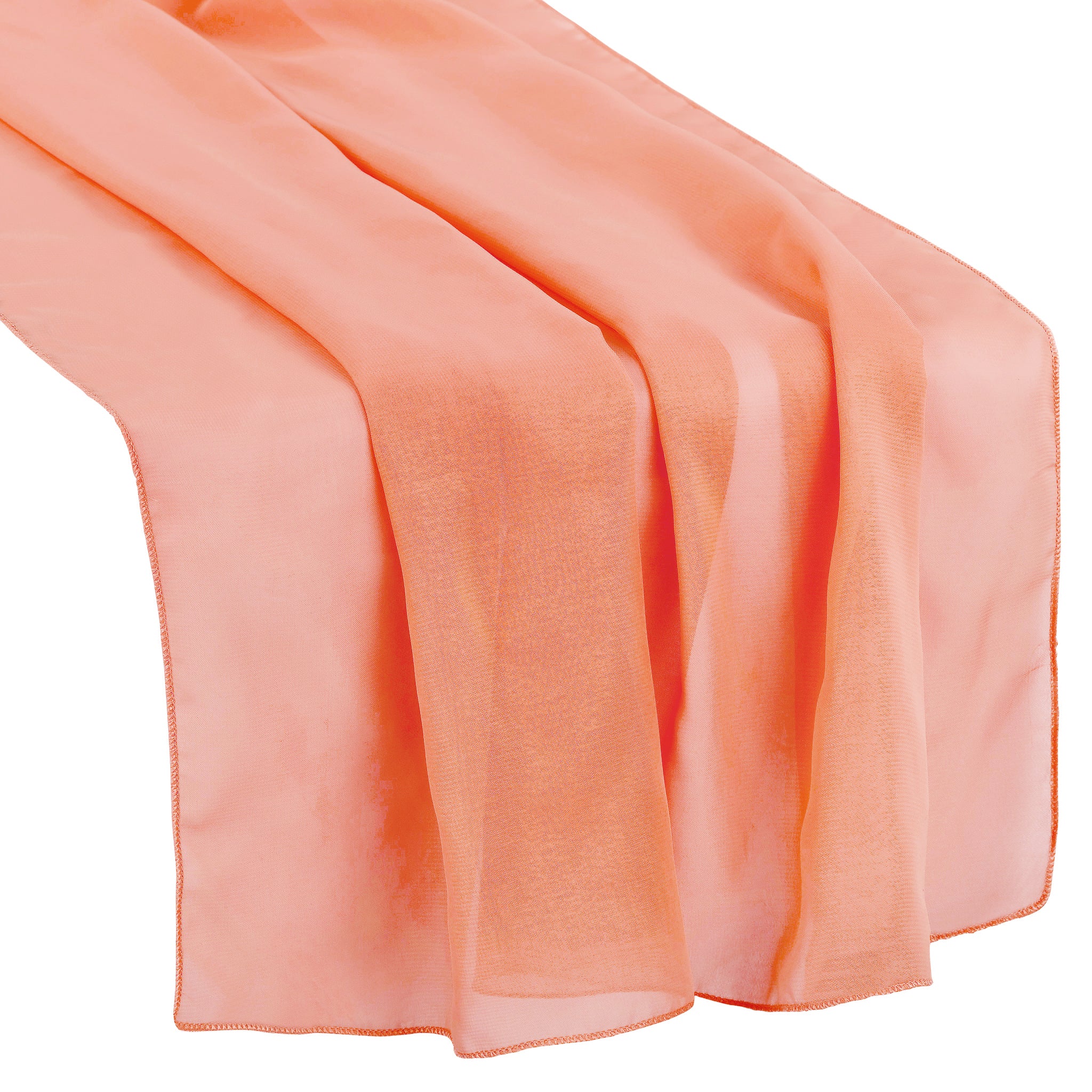 Chiffon Wedding Table Runner 10FT x 27" - Coral - Image 5