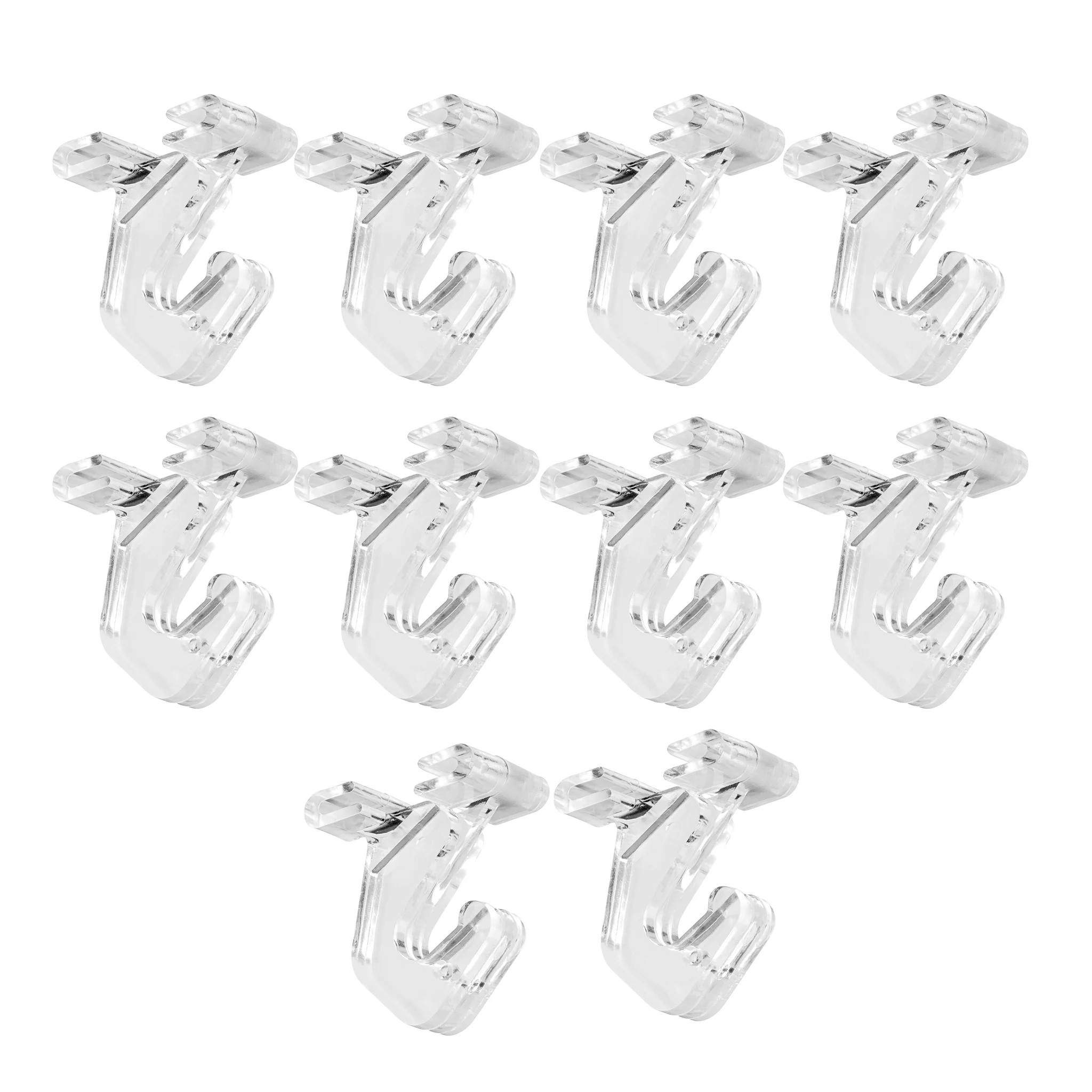 Clear Plastic Hinged Ceiling Hook (10 count)