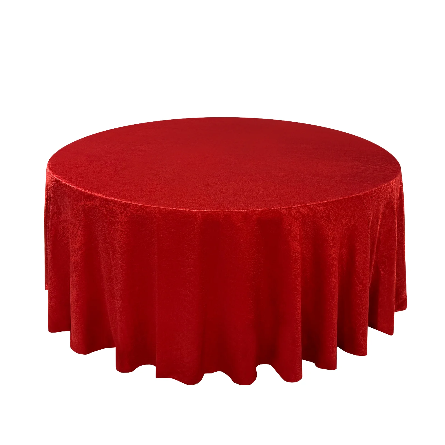Crinkle Shimmer 120" Round Tablecloth - Red