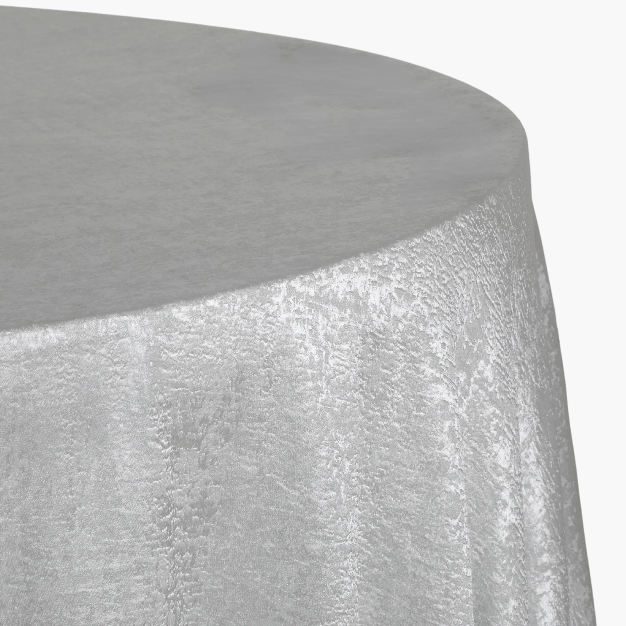 Crinkle Shimmer 120" Round Tablecloth - Silver - Image 4