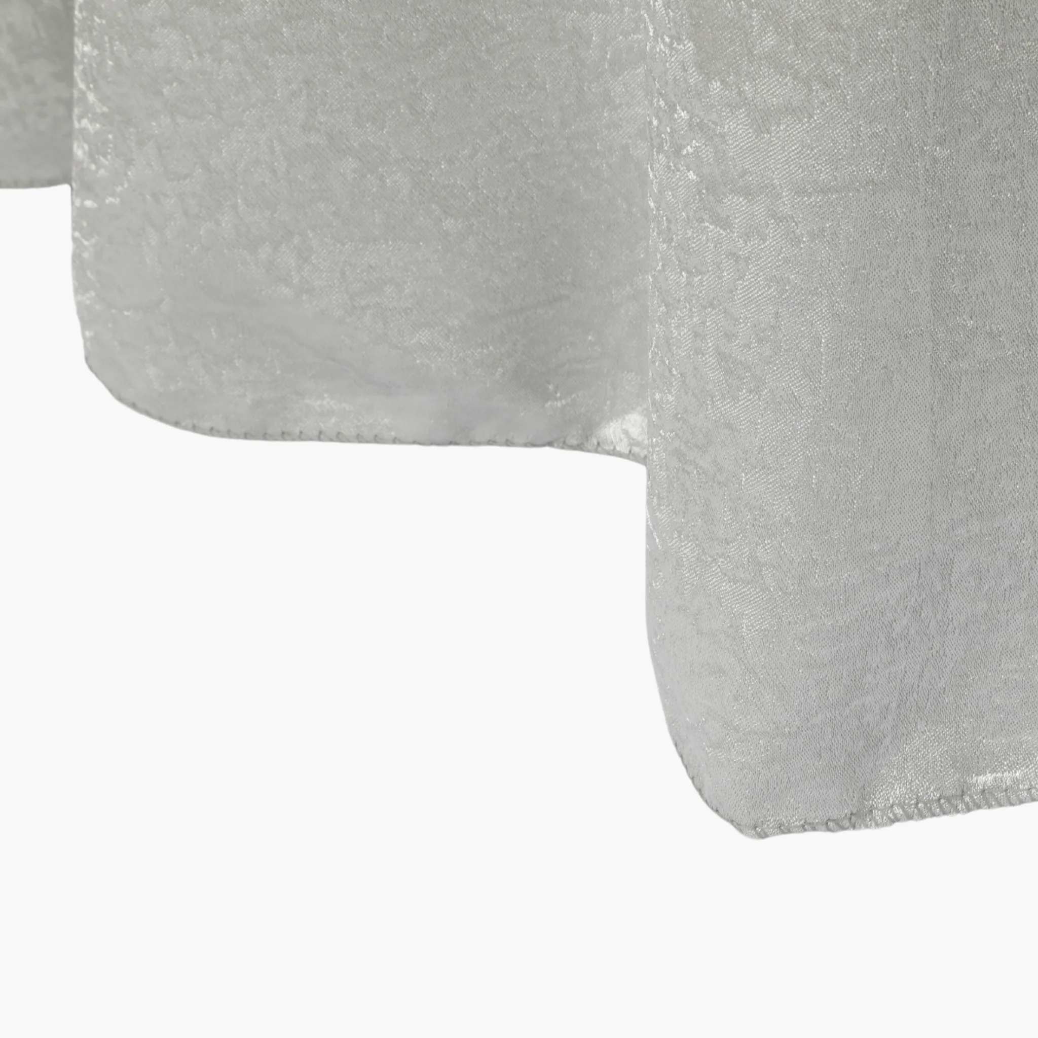 Crinkle Shimmer 120" Round Tablecloth - Silver - Image 5