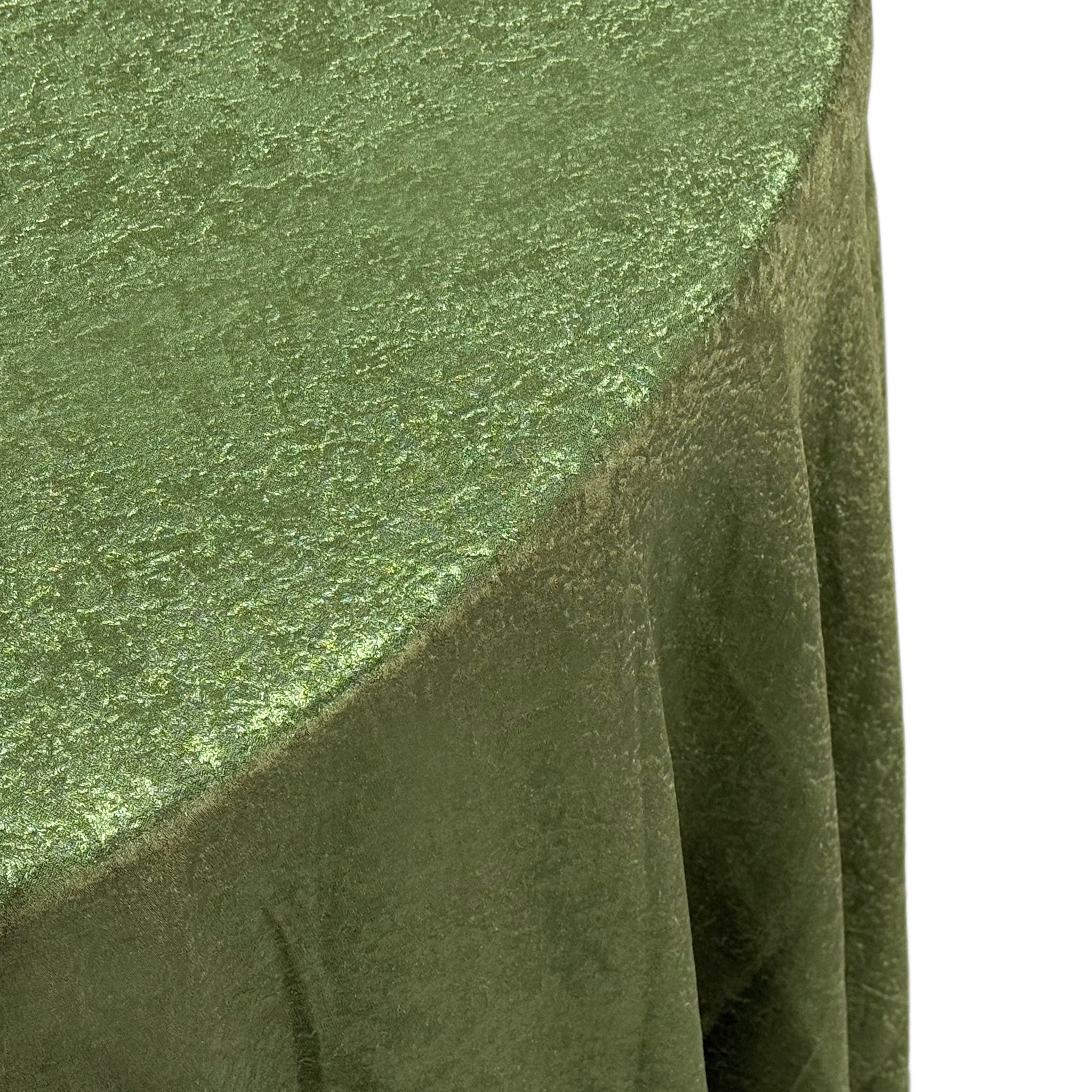 Crinkle Shimmer 120" Round Tablecloth - Willow Green - Image 5