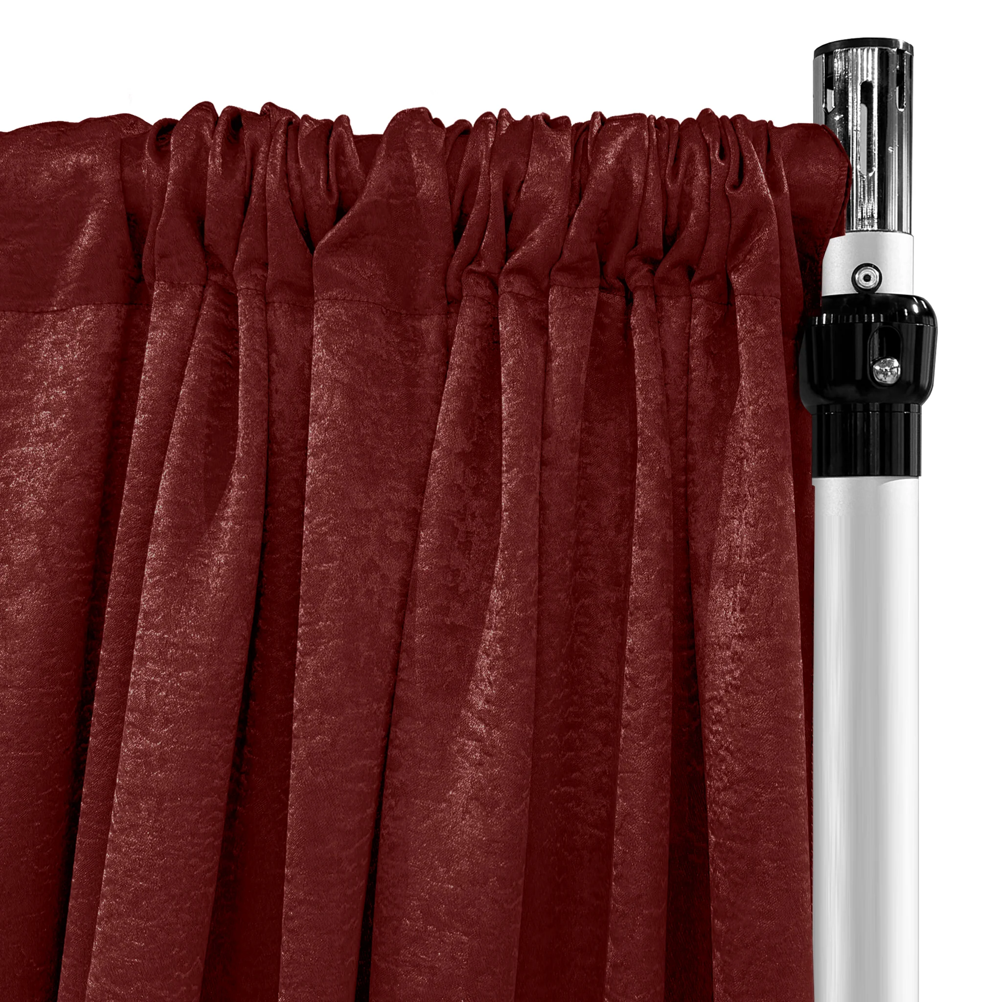 Crinkle Shimmer 12ft H x 52" W Drape/Backdrop Panel - Burgundy