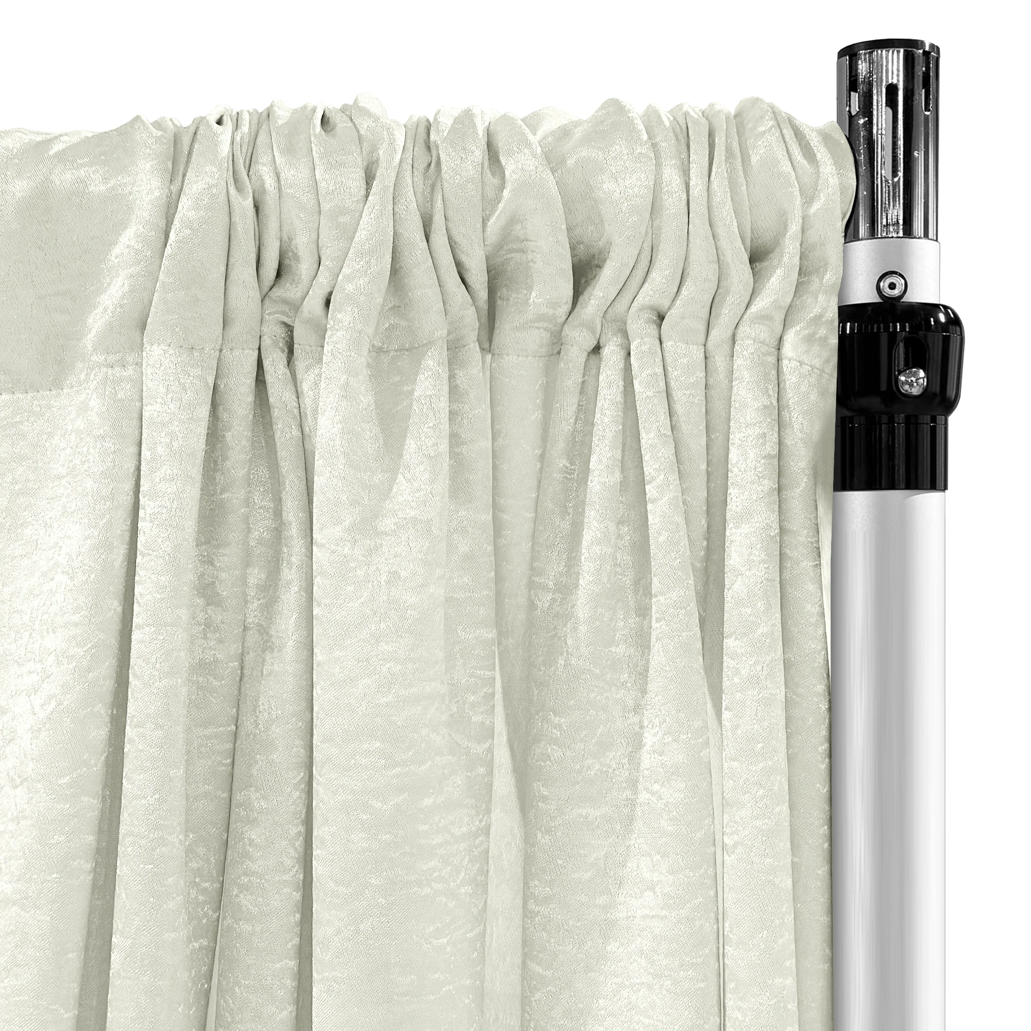 Crinkle Shimmer 12ft H x 52" W Drape/Backdrop Panel - Ivory