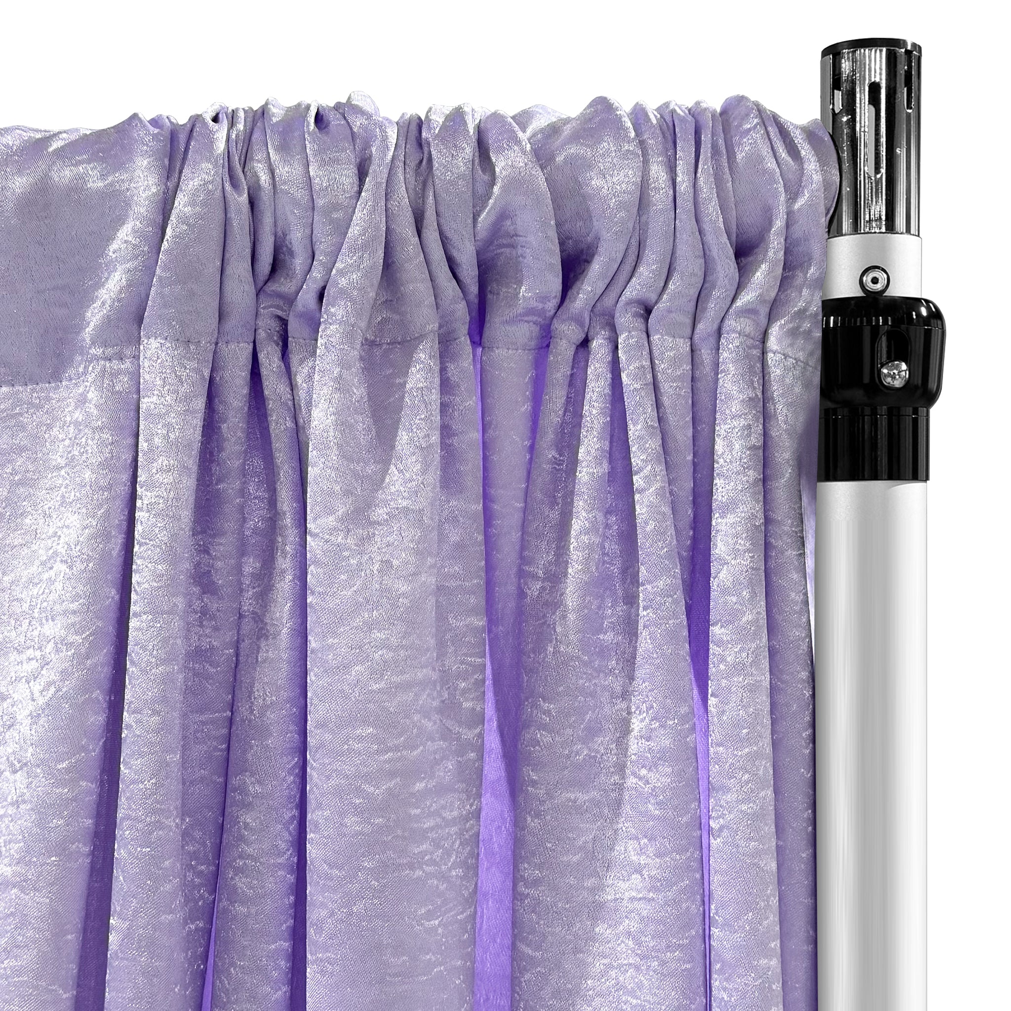 Crinkle Shimmer 12ft H x 52" W Drape/Backdrop Panel - Lavender