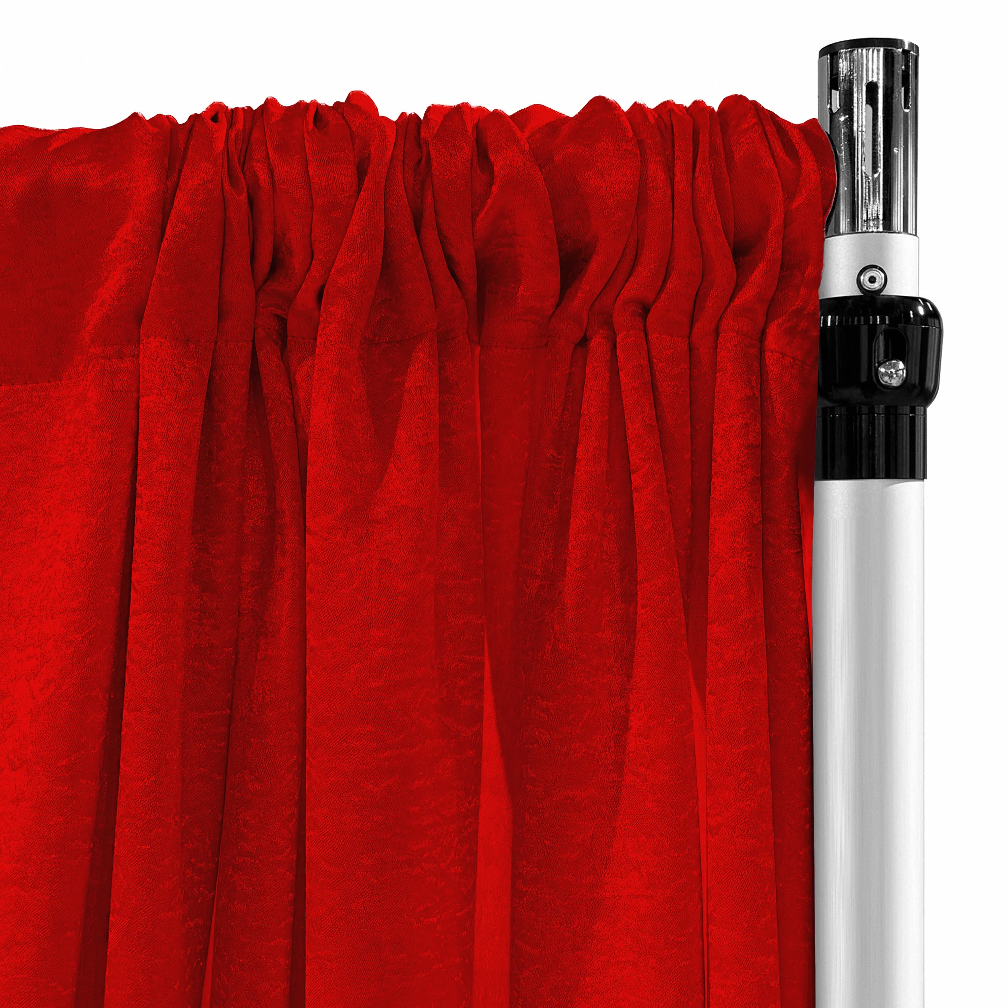 Crinkle Shimmer 12ft H x 52" W Drape/Backdrop Panel - Red