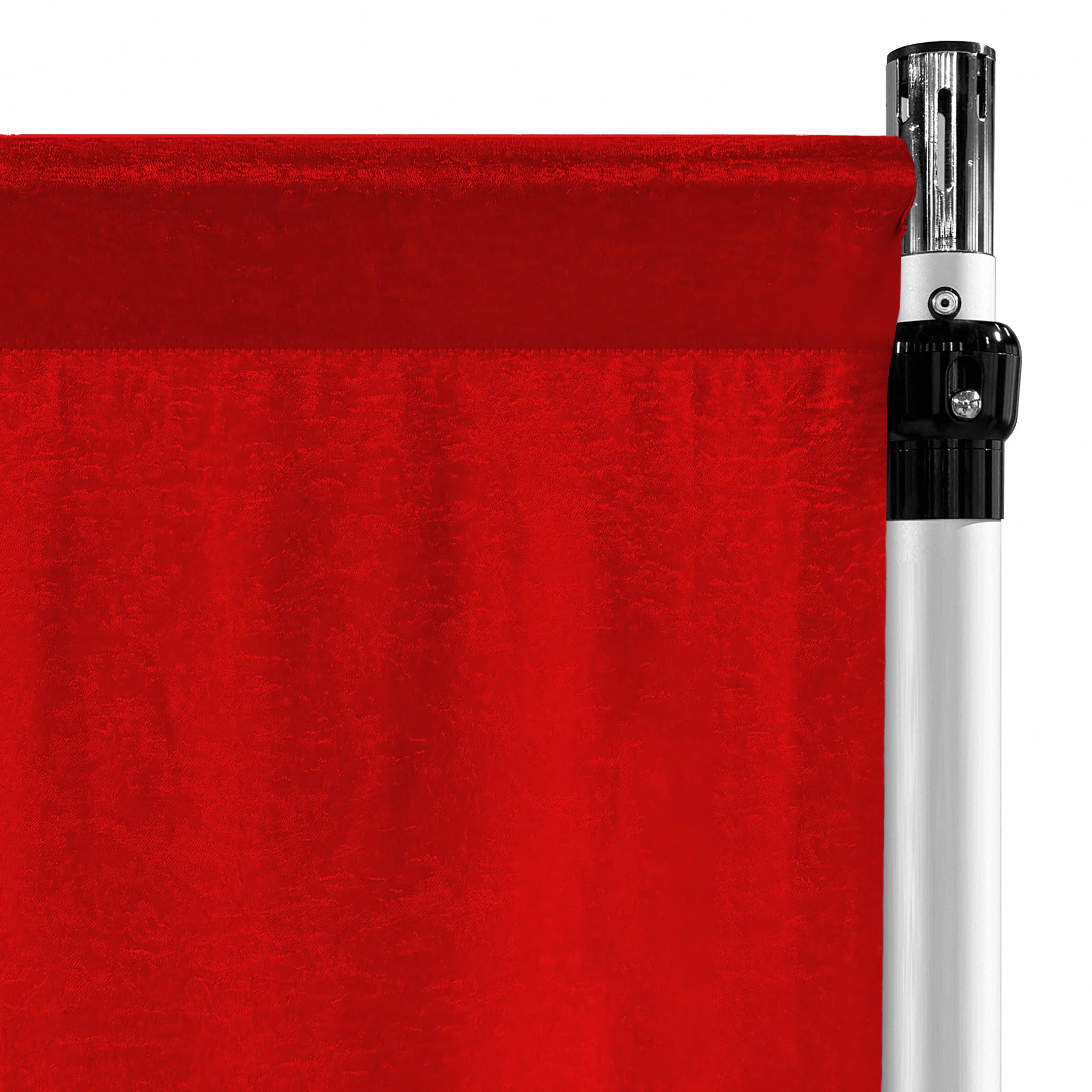 Crinkle Shimmer 12ft H x 52" W Drape/Backdrop Panel - Red - Image 2