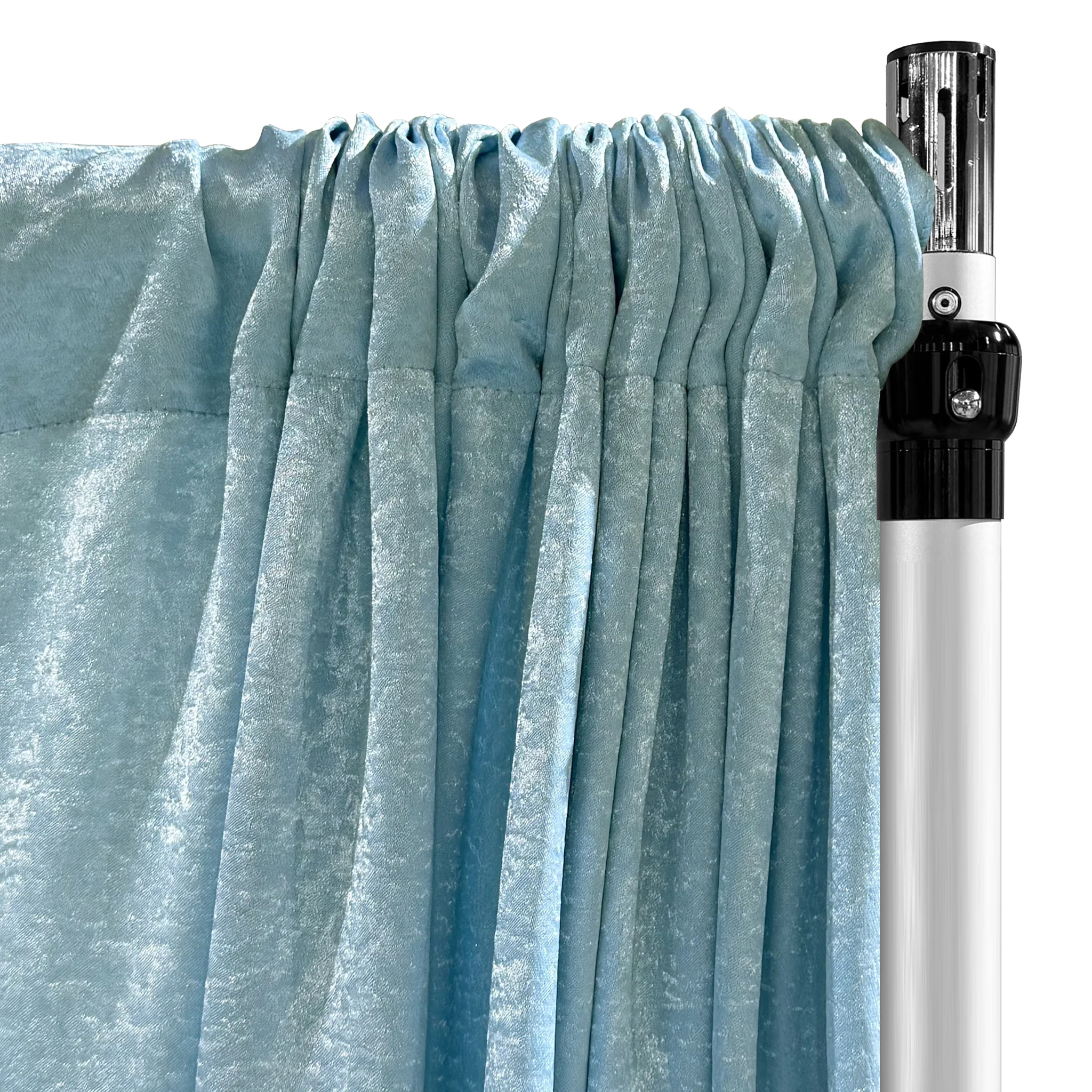 Crinkle Shimmer 12ft H x 52" W Drape/Backdrop Panel - Baby Blue