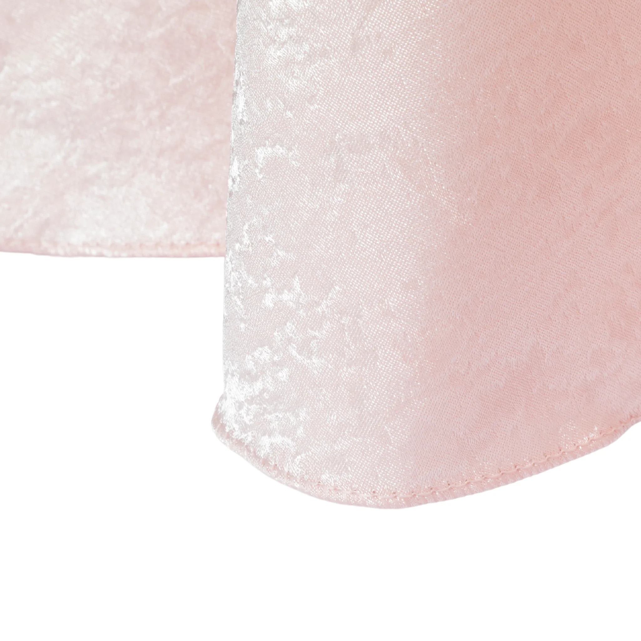 Crinkle Shimmer 132" Round Tablecloth - Blush/Rose Gold - Image 3