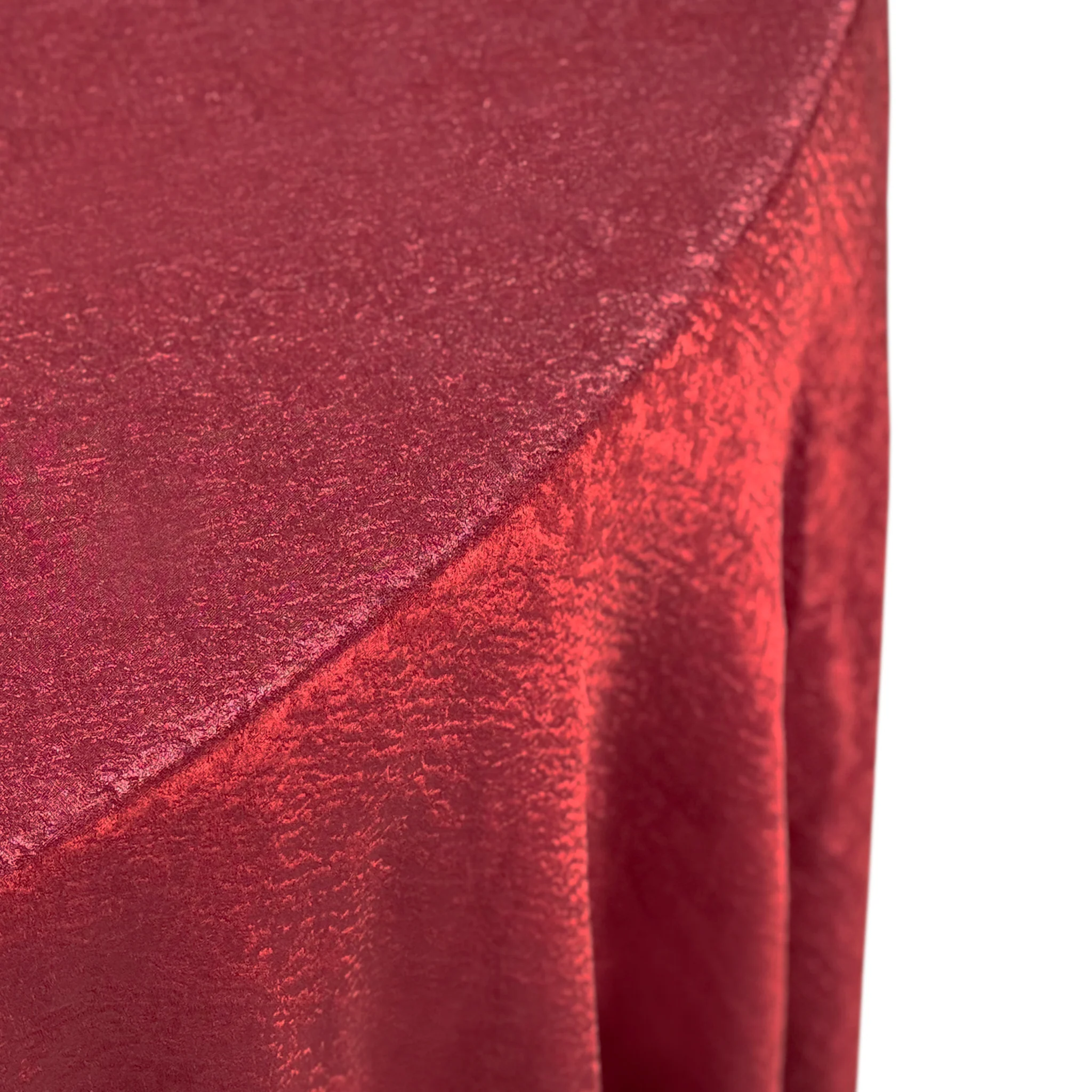 Crinkle Shimmer 132" Round Tablecloth - Burgundy - Image 5