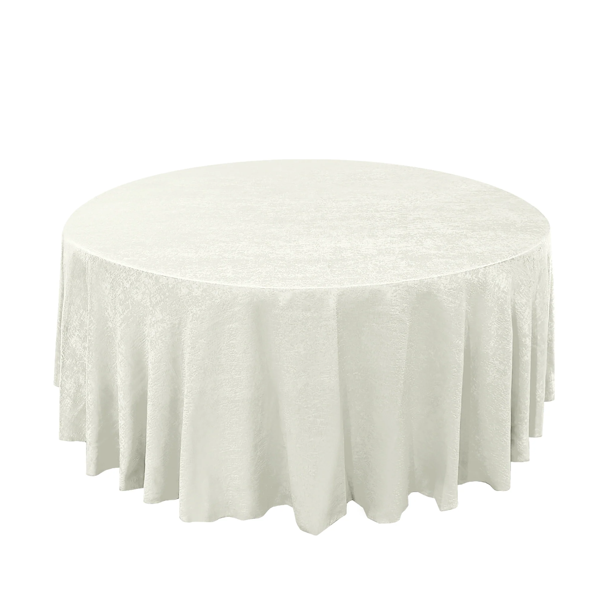 Crinkle Shimmer 132" Round Tablecloth - Ivory