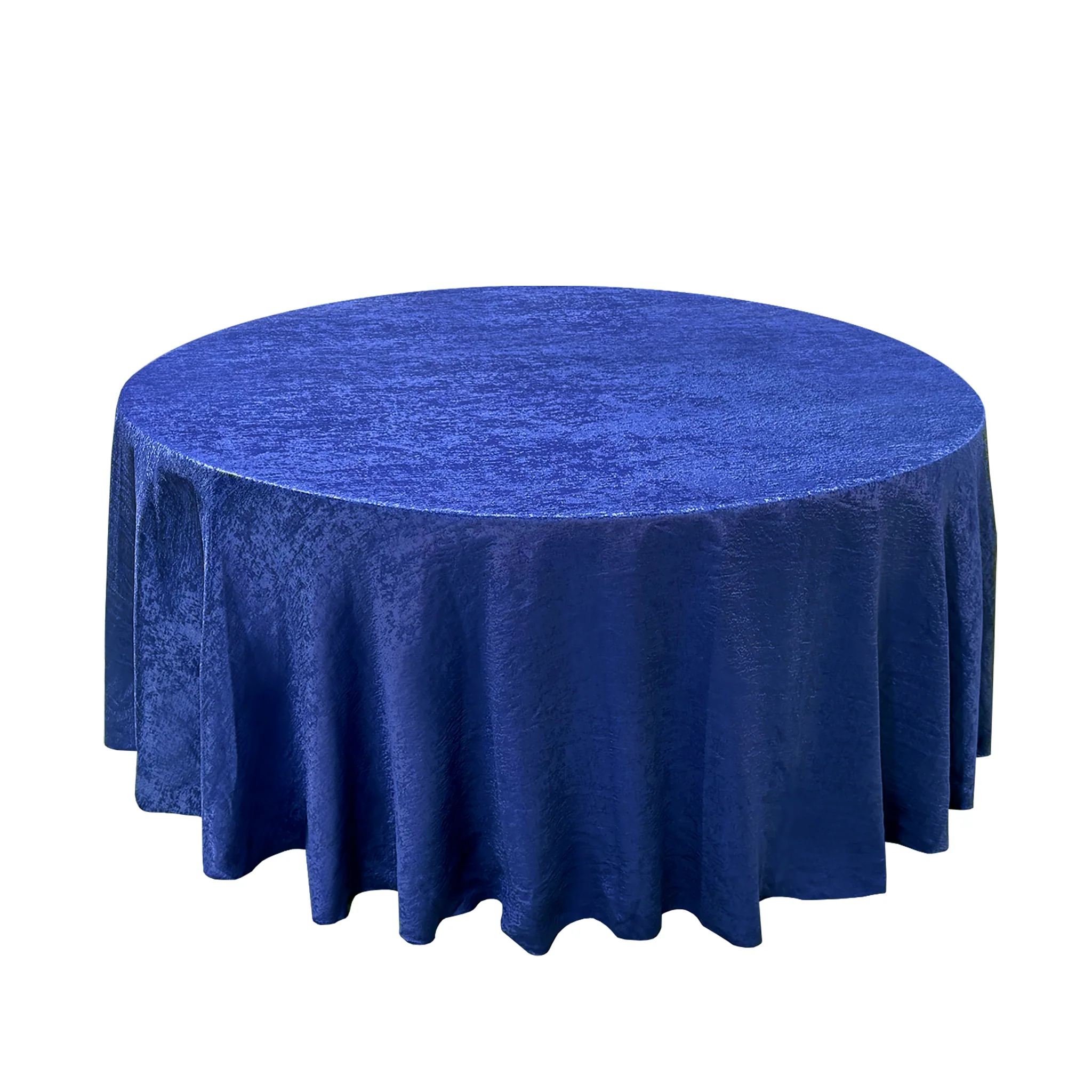 Crinkle Shimmer 132" Round Tablecloth - Royal Blue